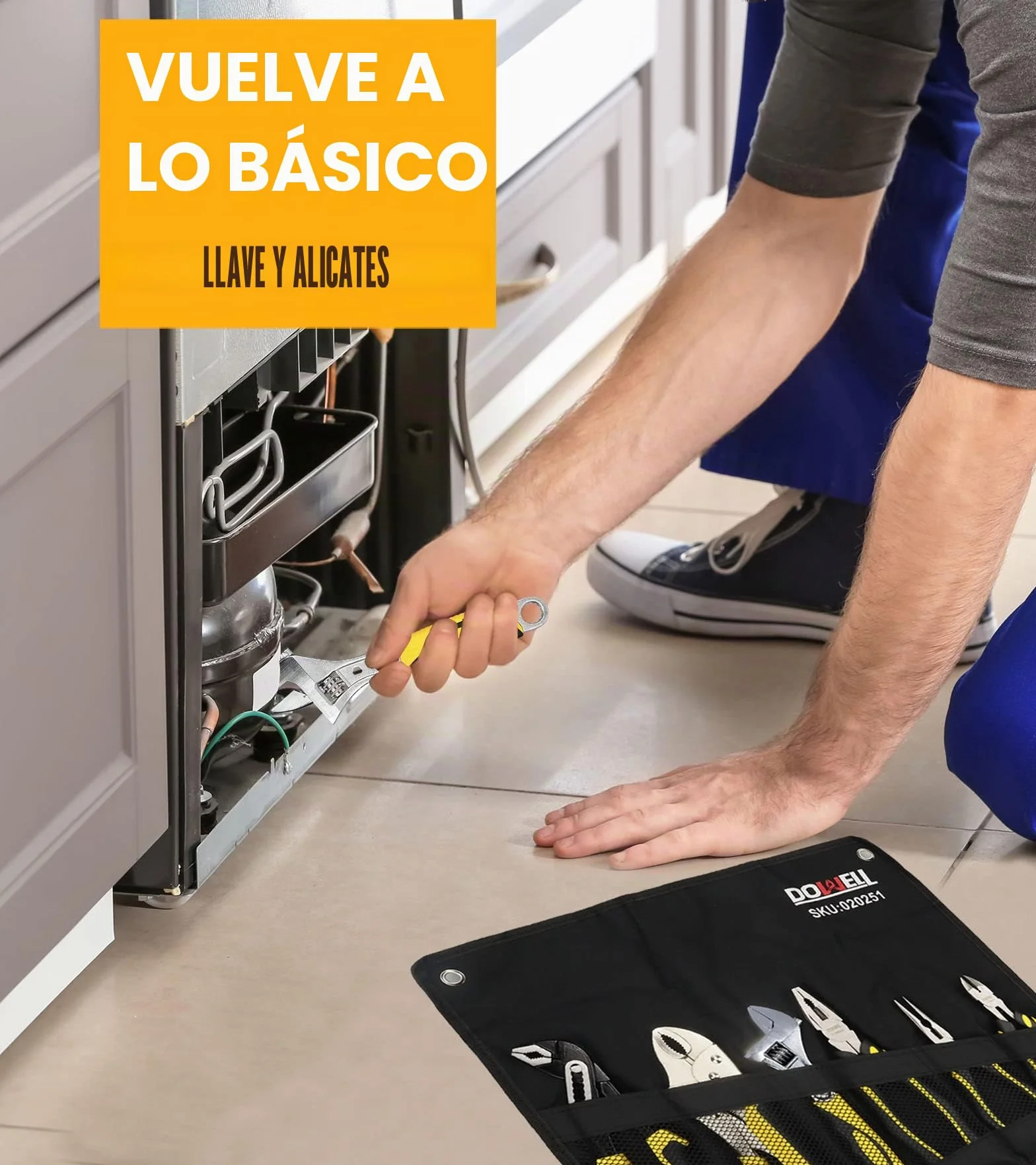 DOWELL Juego de alicates, kit de 6 piezas con junta de ranura, llave ajustable, combinación, bloqueo y alicates de corte diagonal de punta larga