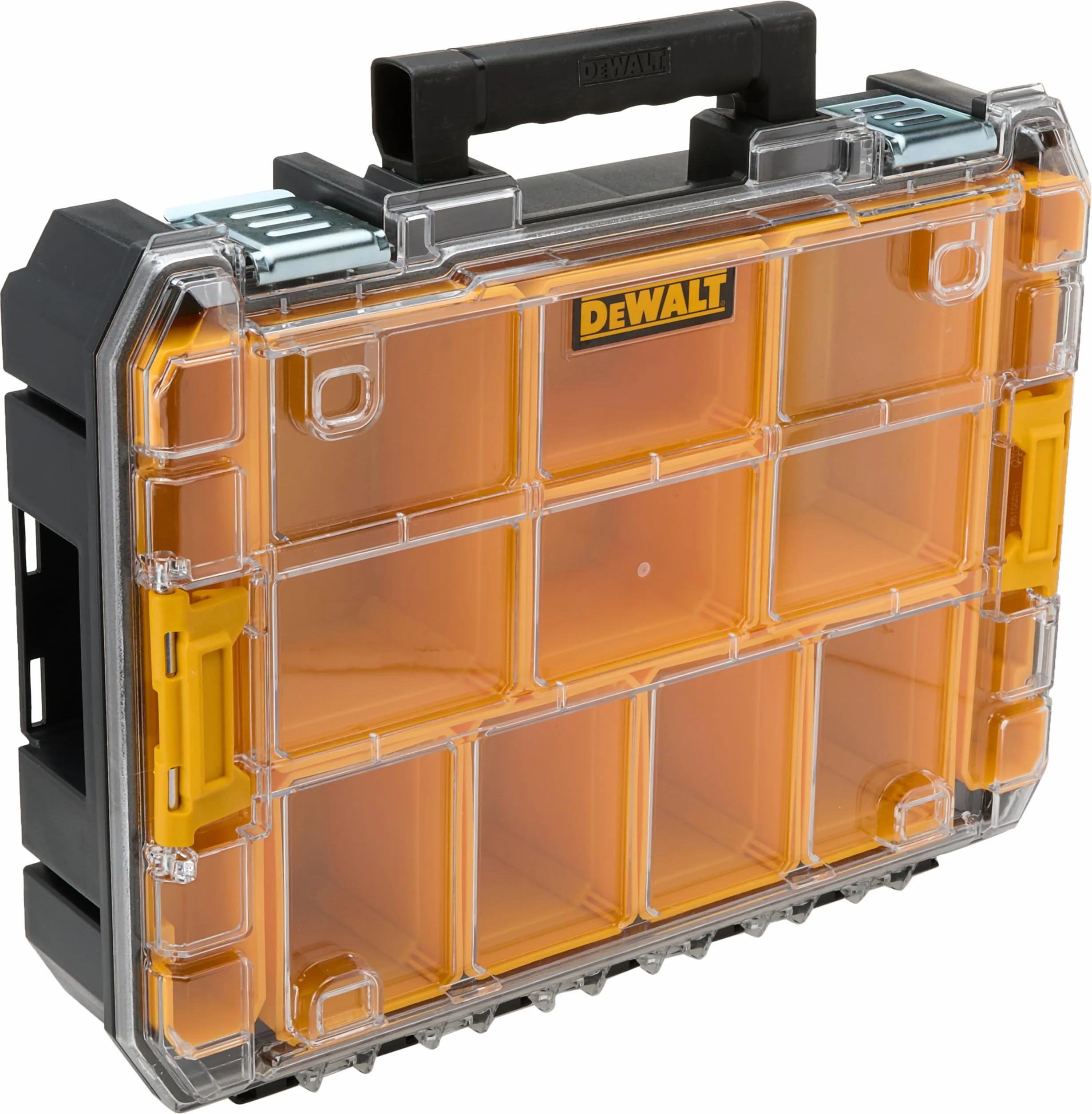 DEWALT DWST82968-1, Organizador con tapa transparente TSTAK V, IP54, Volumen 7,8L, Para piezas pequeñas y accesorios, Tapa de policarbonato transparente