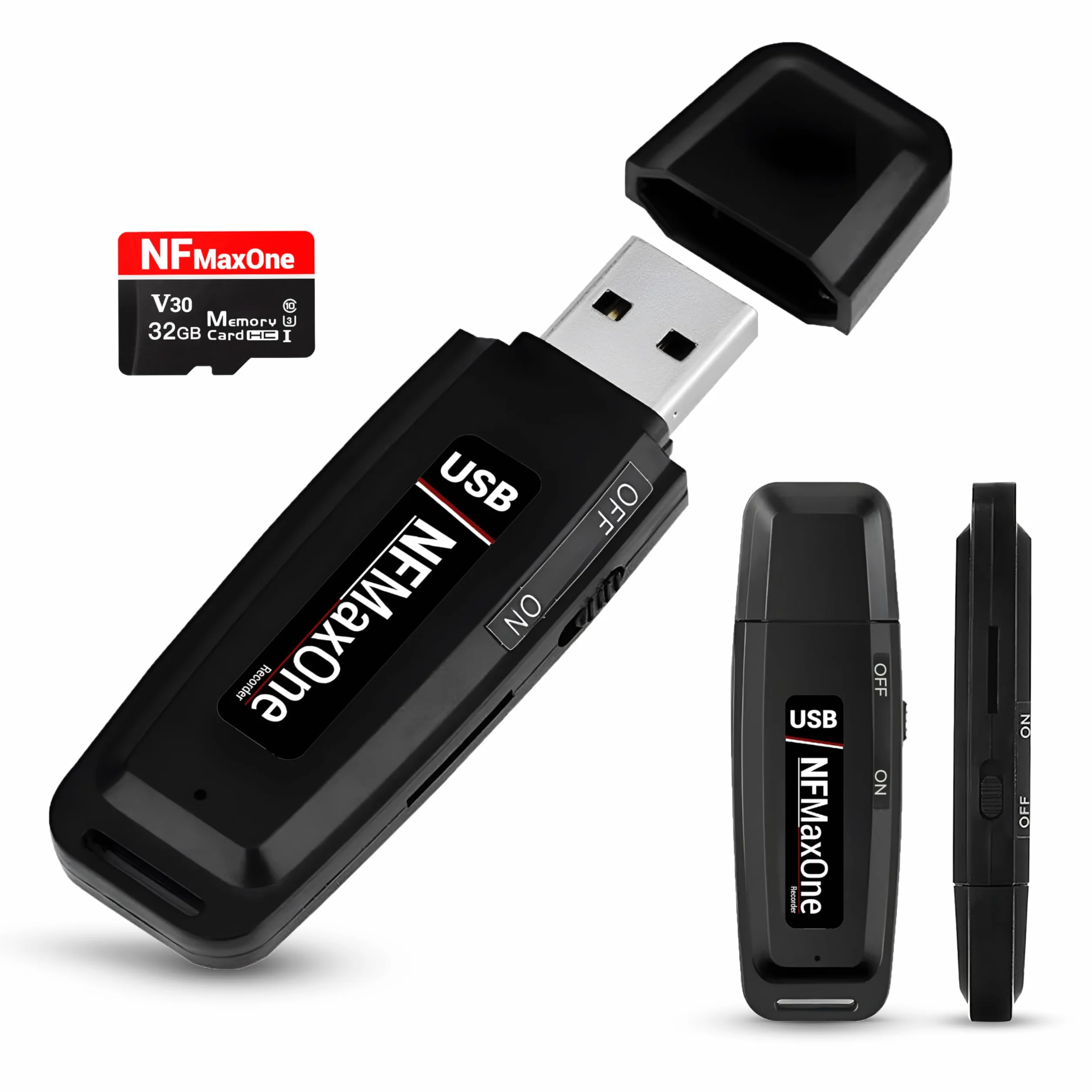 Grabadora de Voz Espia Digital 32 GB Mini Grabadora de Audio USB Portatil 500 Horas Grabación