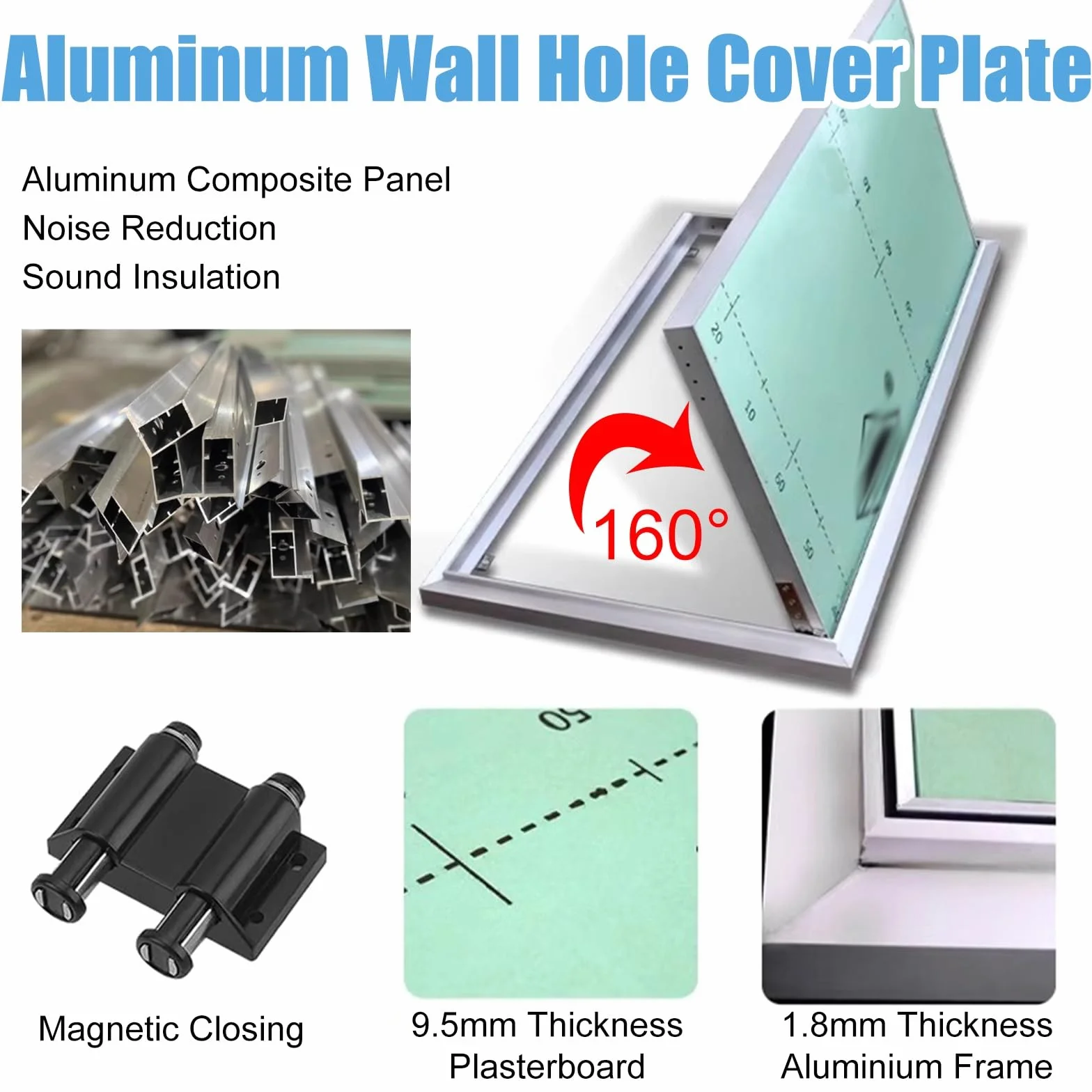 Trampilla Pladur Panel De Acceso Extragrande 1000 1200 1500 1600 1800 MM Alto, con Cerradura para Tapar Orificios De Inspección De Pared, Ideal para Ocultar Cables, Medidores(WxH 30x100cm)