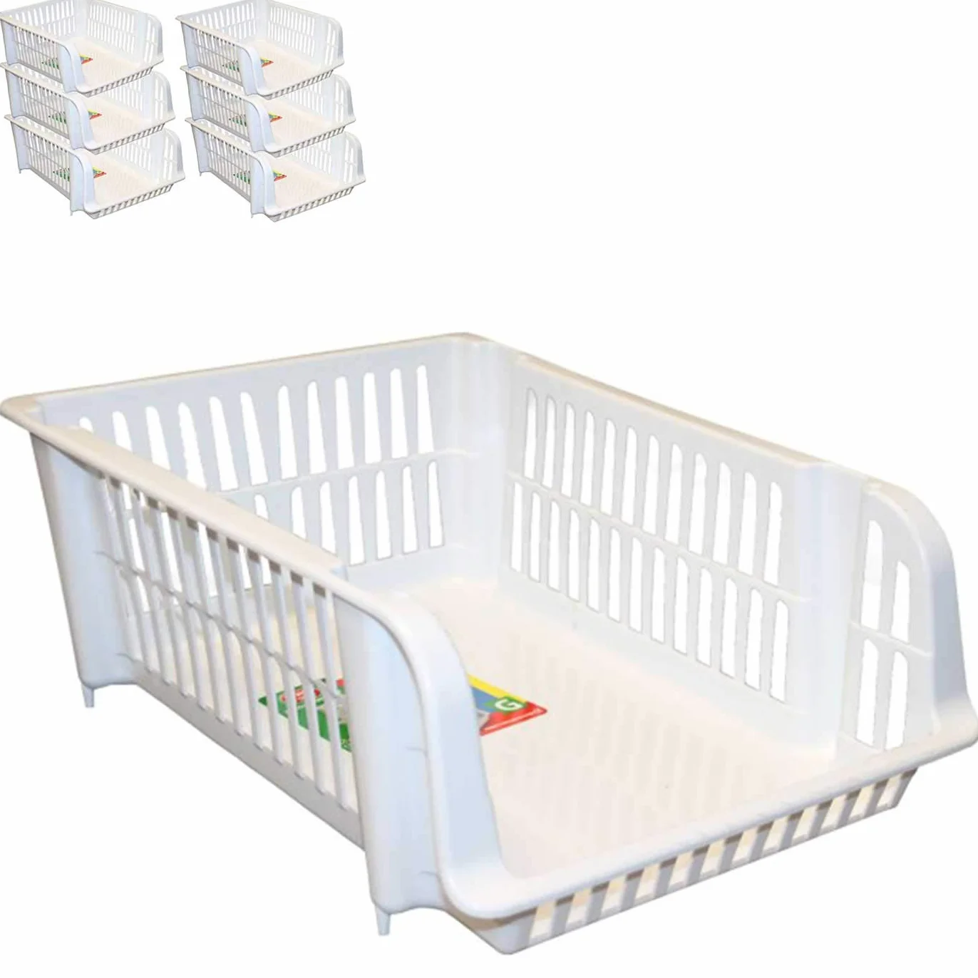 Cestas Apilables Multiusos 37 x 29 x 15 cm Pack 6