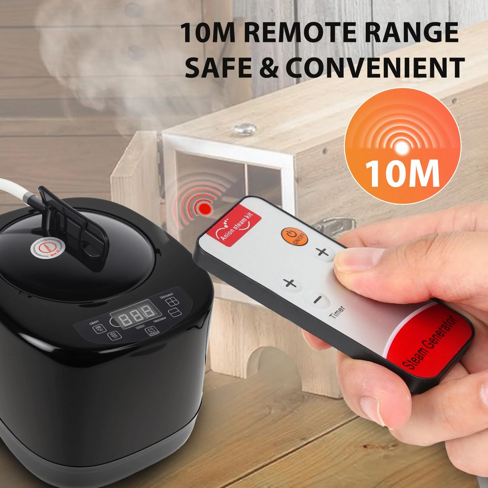 Generador de vapor para doblar madera, kit de vapor eléctrico de madera de 1000 W con potencia de 9 etapas, control remoto de 10 m, triple seguridad, caja de vapor de 3 L para proyectos de madera y