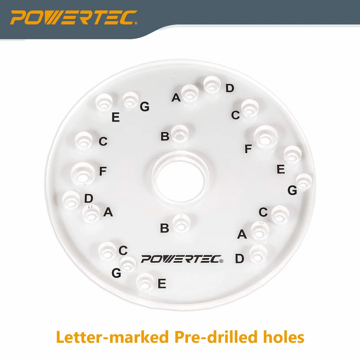 POWERTEC 71369 - Placa base universal para enrutador con pasador de centrado, 6-1/2 pulgadas de diámetro, 5/16 pulgadas de grosor, herramienta profesional de enrutador eléctrico