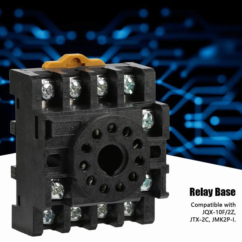 PF113A Enchufe de la Base del Relé de Potencia del Zócalo del Soporte del Relé de 11 Pines JQX-10F JTX-2C