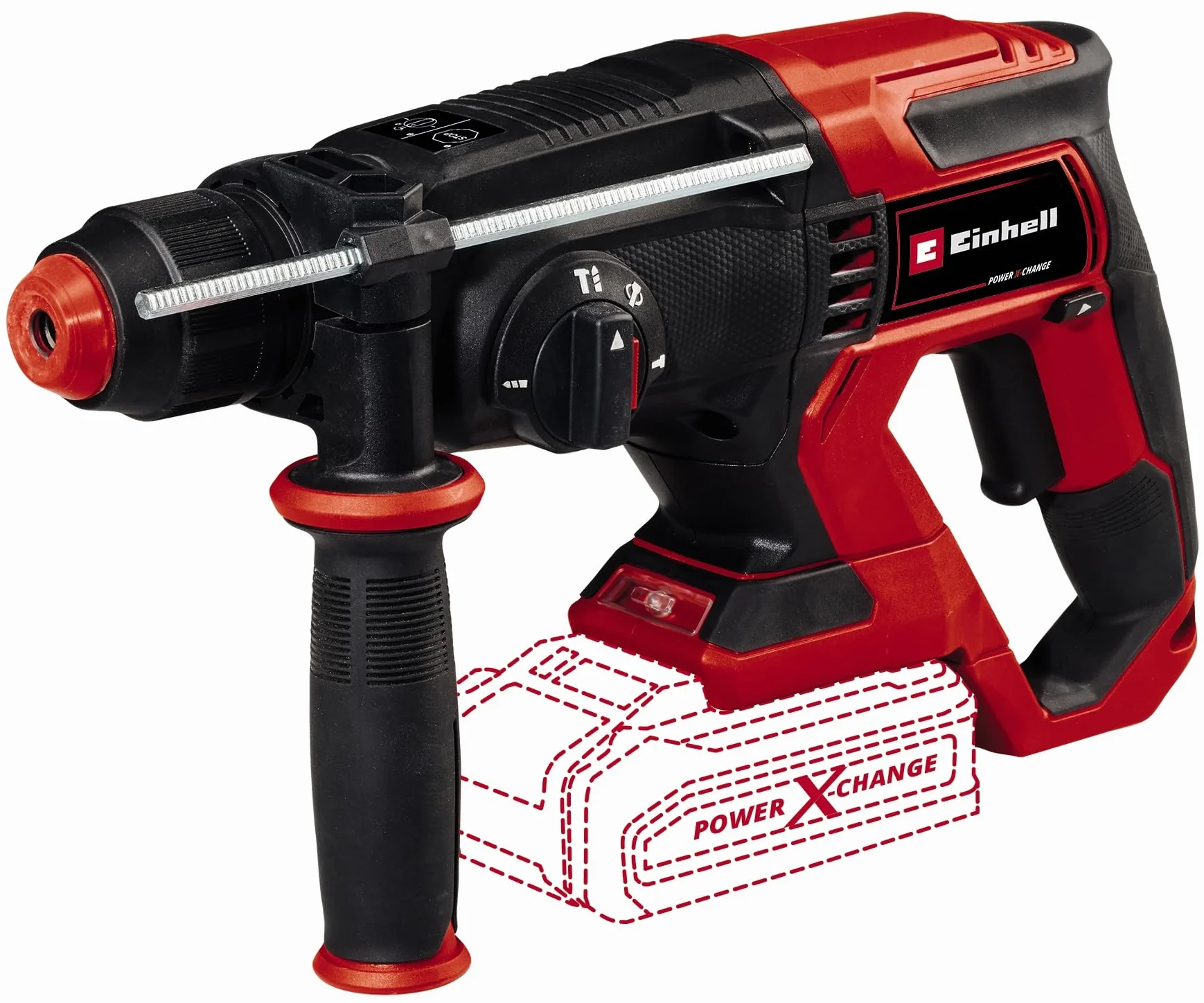 Einhell Martillo perforador con batería TE-HD 18/20 Li-Solo Power X-Change (18 V, 1,8 J, potencia de perforación en hormigón: 20 mm, 4750 r.p.m. máx. de velocidad de impacto, SDS-Plus, sin batería)