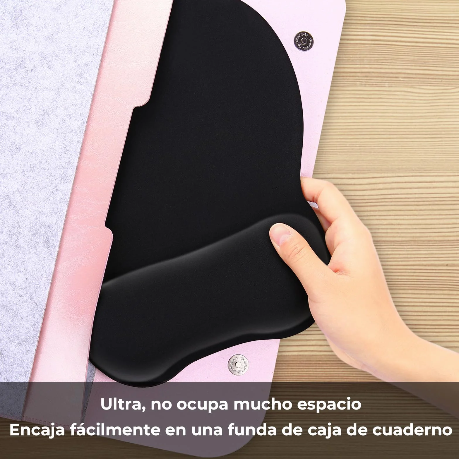 Alfombrilla Ratón Ergonómico con Reposamuñecas, Gaming Mouse Pad Tejido Licra, Base no Deslizante, Negro