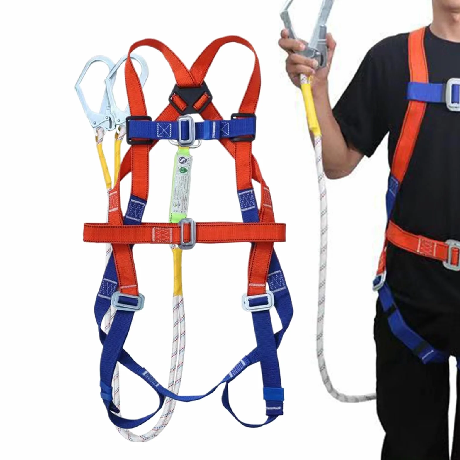 Arnés de Seguridad Anticaídas - Arnés de Cuerpo Completo 5 Puntos | Correas de Hombros Ajustables Equipo para Trabajos en Altura Caza Escalada,Hombre Caza Arborista Actividades Exteriores