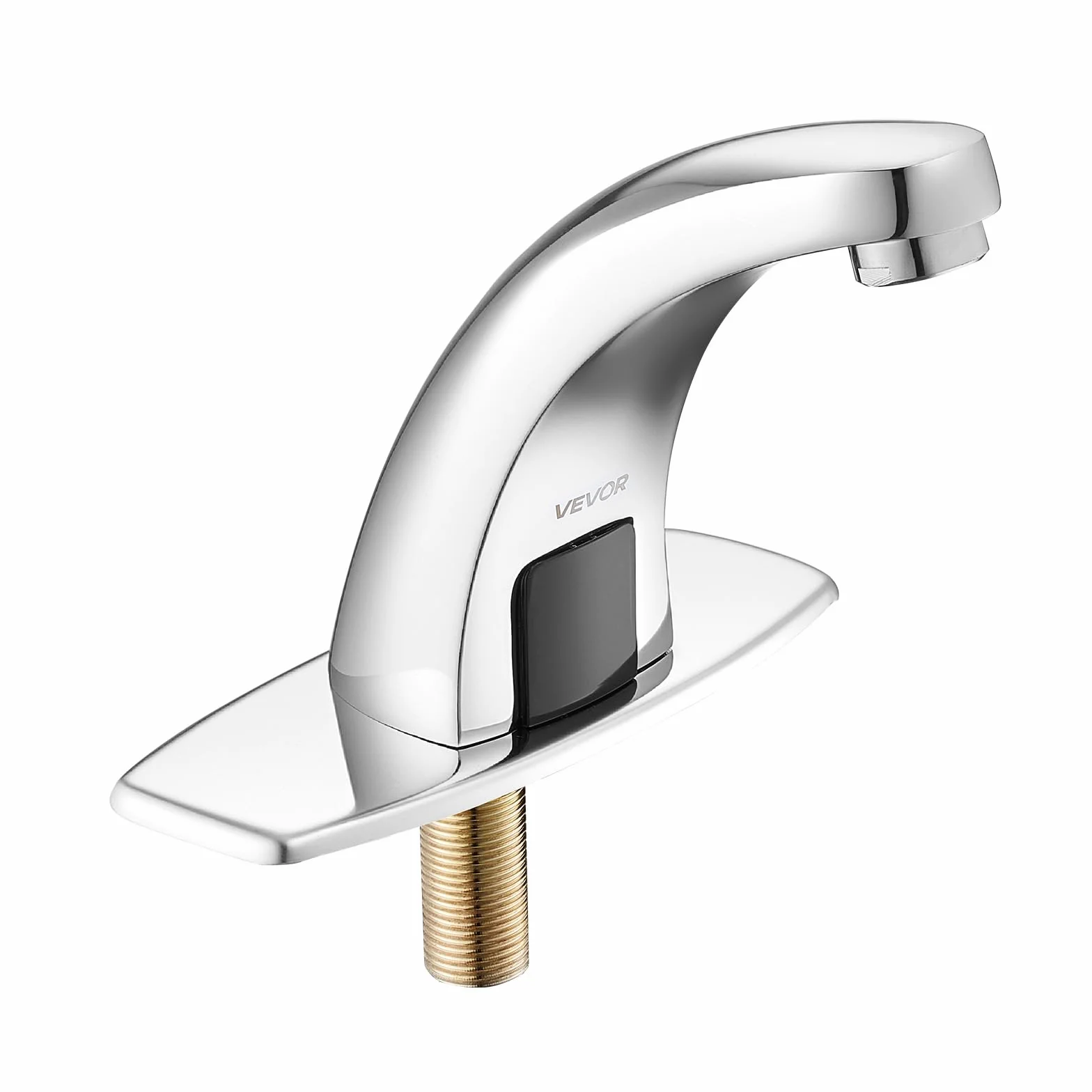 VEVOR Grifo de Lavabo sin Contacto, Grifo Automático para Baño de Solo Agua Fría, Aleación de Zinc, Diseño Delfín, con Tapa G233, Resistente a la Oxidación, 160 x 45 x 125 mm, Cromado Plateado
