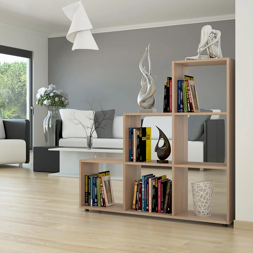 Vicco Estantería escalonada Sonoma 105 x 107.5 cm Separador de ambientes 6 estantes