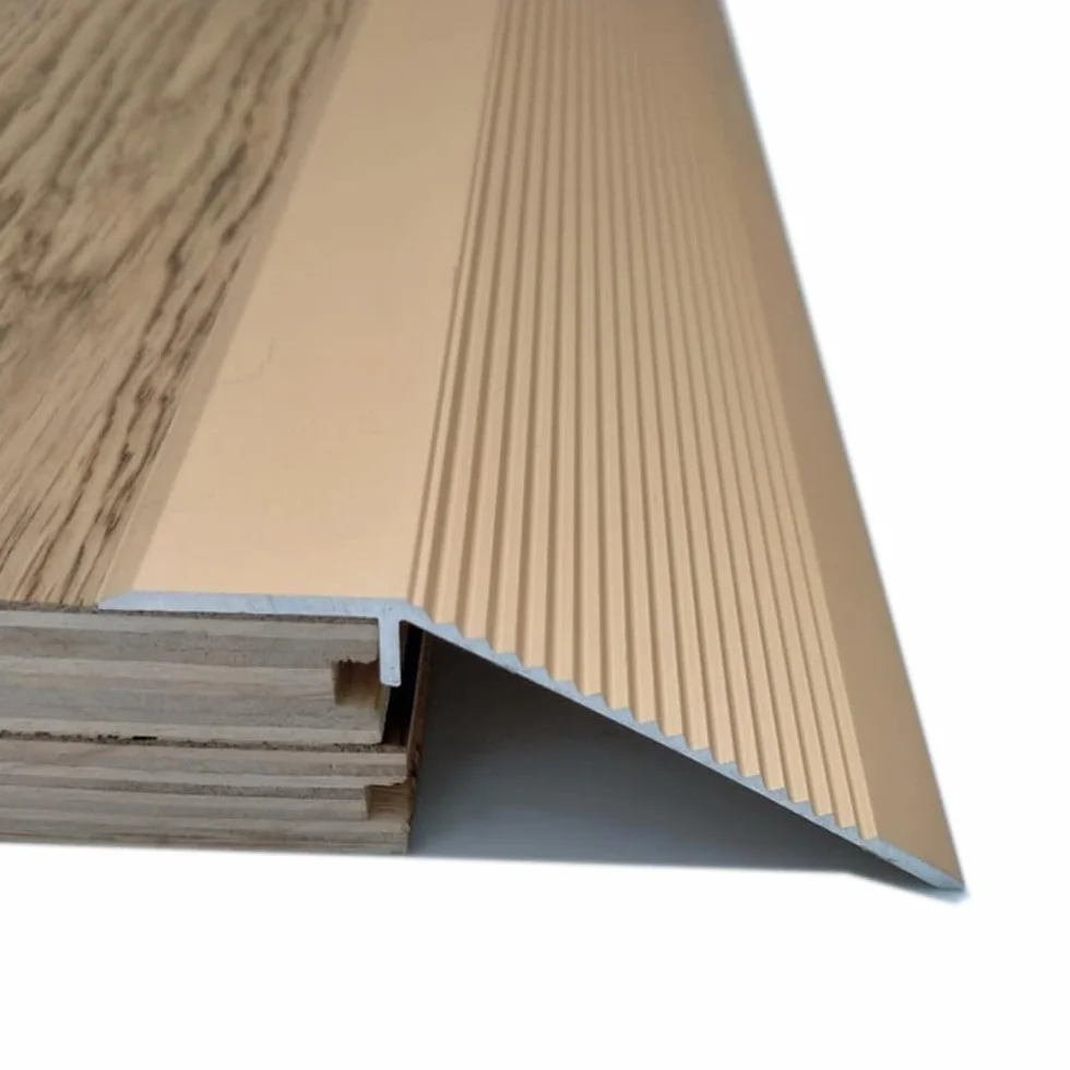 SKINCATE Tira De Umbral 10cm Extra Ancho Perfil De Transición De Aluminio, Tira De Transición De Suelo Reductor De Umbral Altura 10mm-50mm, Madera A Azulejos, Laminado A Baldosa(Gold)