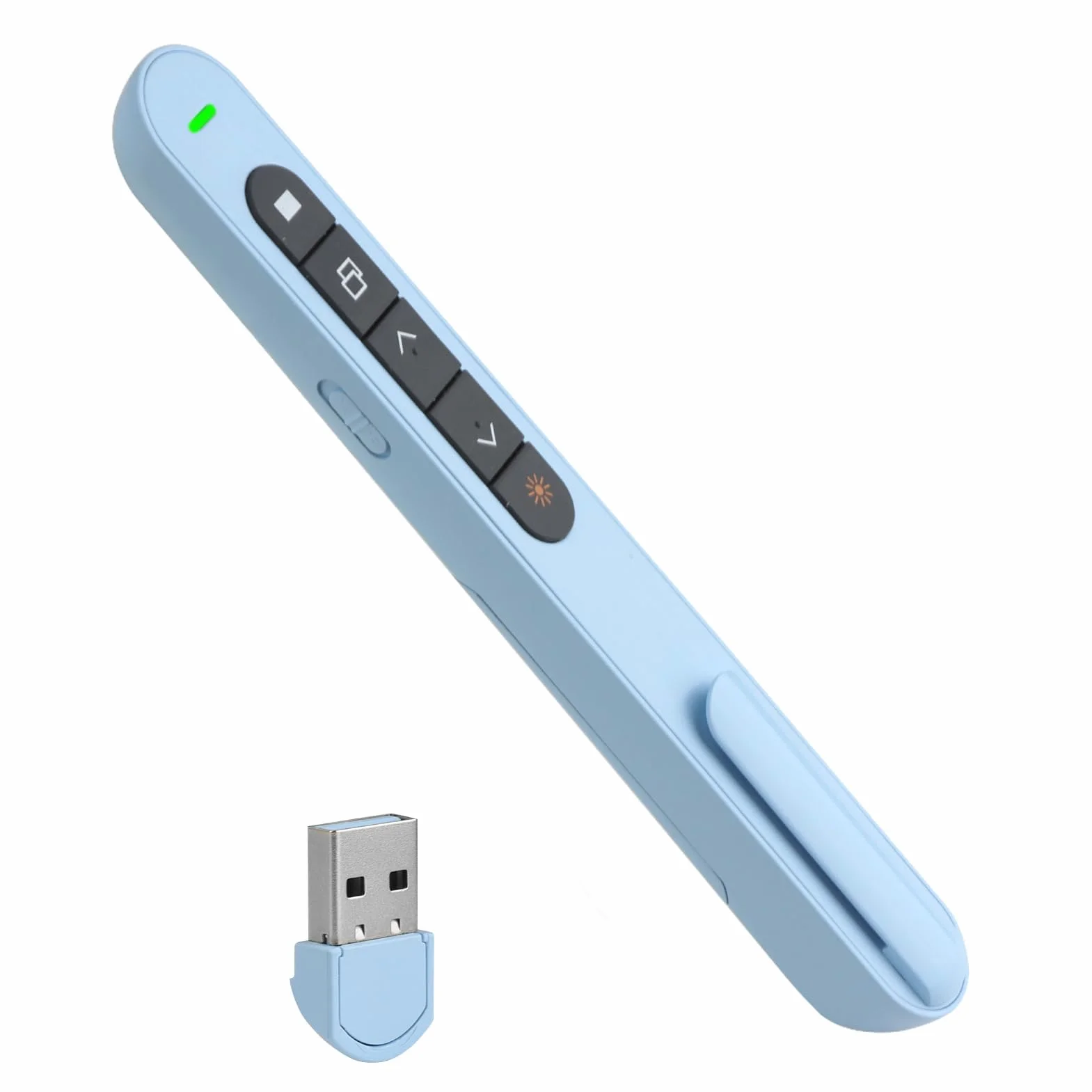 USB Presentador Inalambrico, Pasador de Diapositivas USB para PowerPoint Keynote Google, Mando Inalámbrico para Reuniones Discurso Enseñanza, Puntero para Presentaciones para Macbook Air Pro