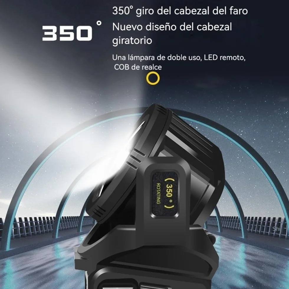 LETOUR Linternas LED Alta Potencia,350000LM Linterna LED Recargable 9 Modos Linterna Potente Linternas Alta Potencia Recargable Flashlight Luz Emergencia Casa para Camping