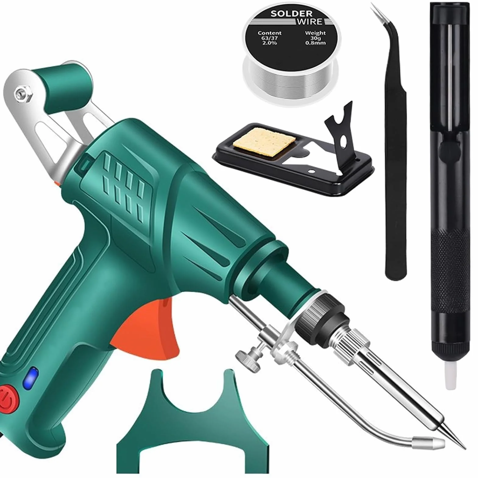 Herramientas de soldadura láser industriales con calentamiento interno, juego de pistola de soldadura multifunción, soldador de mano (Green,External Heat)