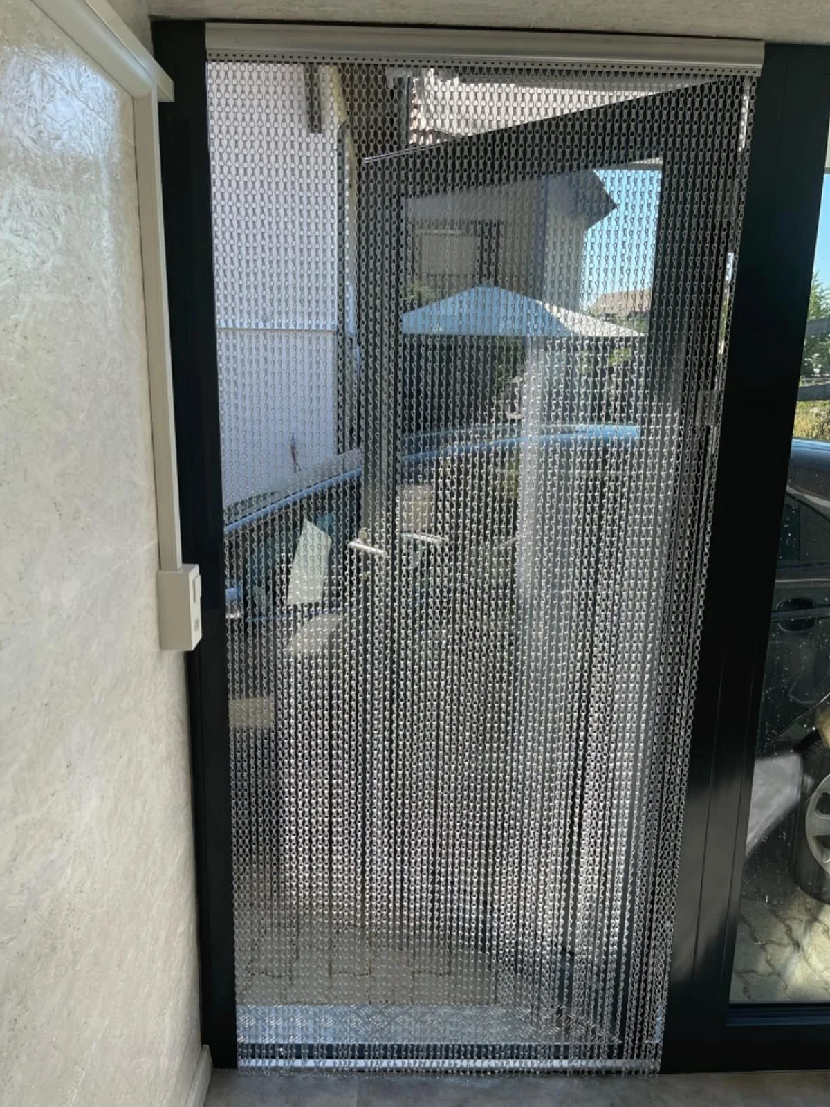 Cortina de cadena de aluminio para puerta, 100 cm x 210 cm, para mosquiteras de metal