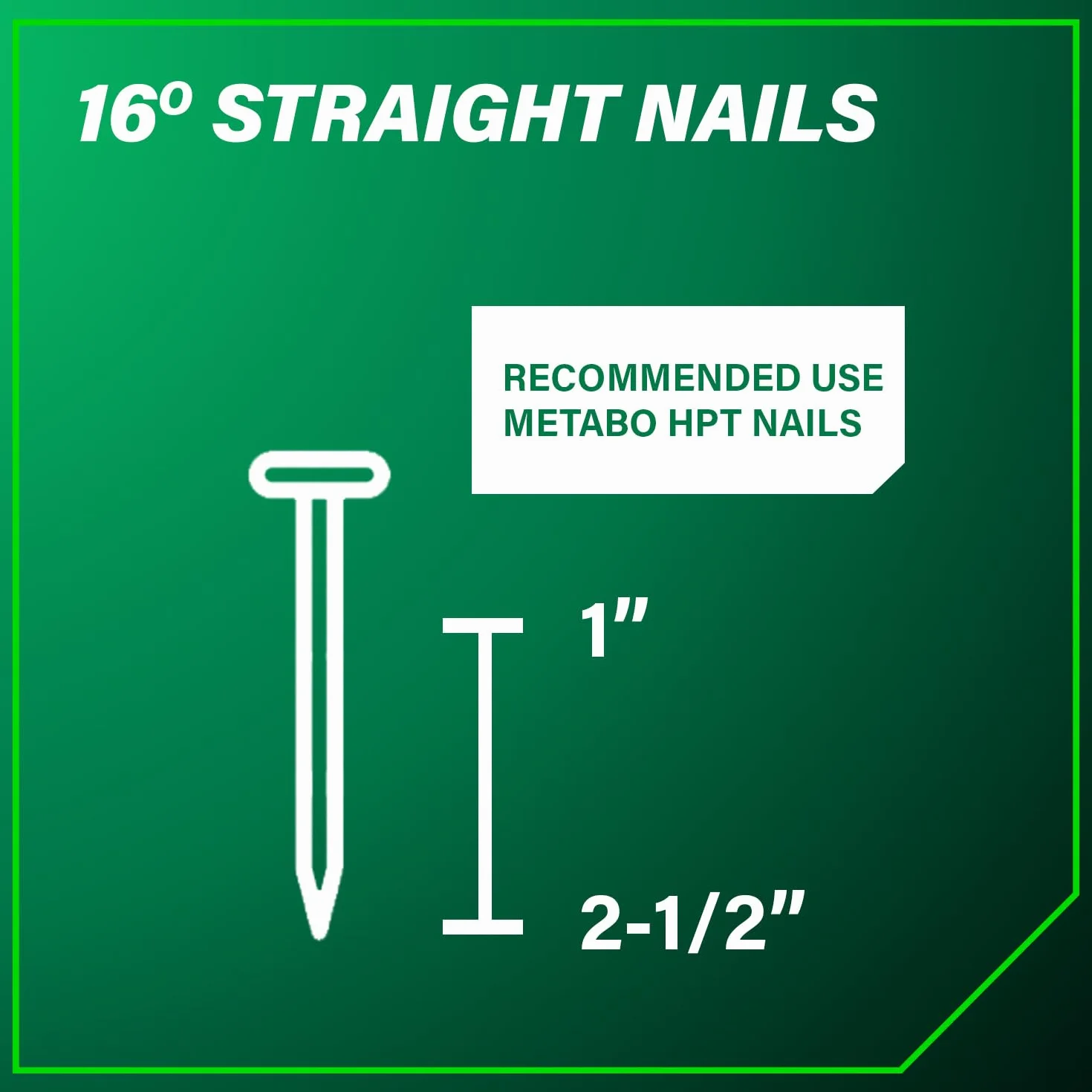 Metabo HPT Kit de clavadora Pro Preferred Finish | Calibre 16 | Acepta clavos de 1 pulgada a 2-1/2 pulgadas | Ideal para moldear, gabinetes y más | NT65M2S