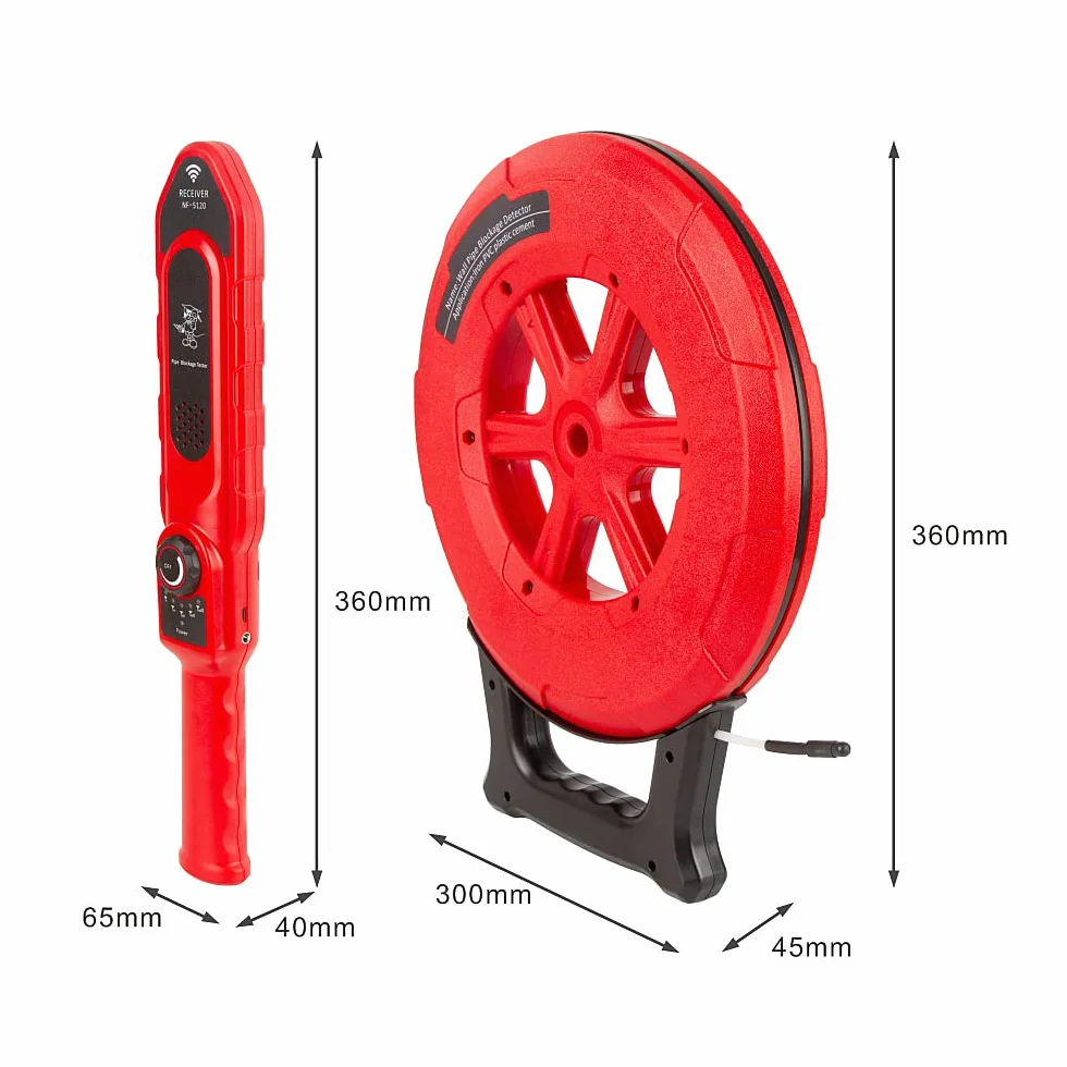 Pipe Blockage Detector, Water Pipe Locator Underground Diagnostic-Tool Wall Scanner Pipeline Blocking Clogging Scanner Plumbers Instrument For Metal PVC Water Pipes (30M)