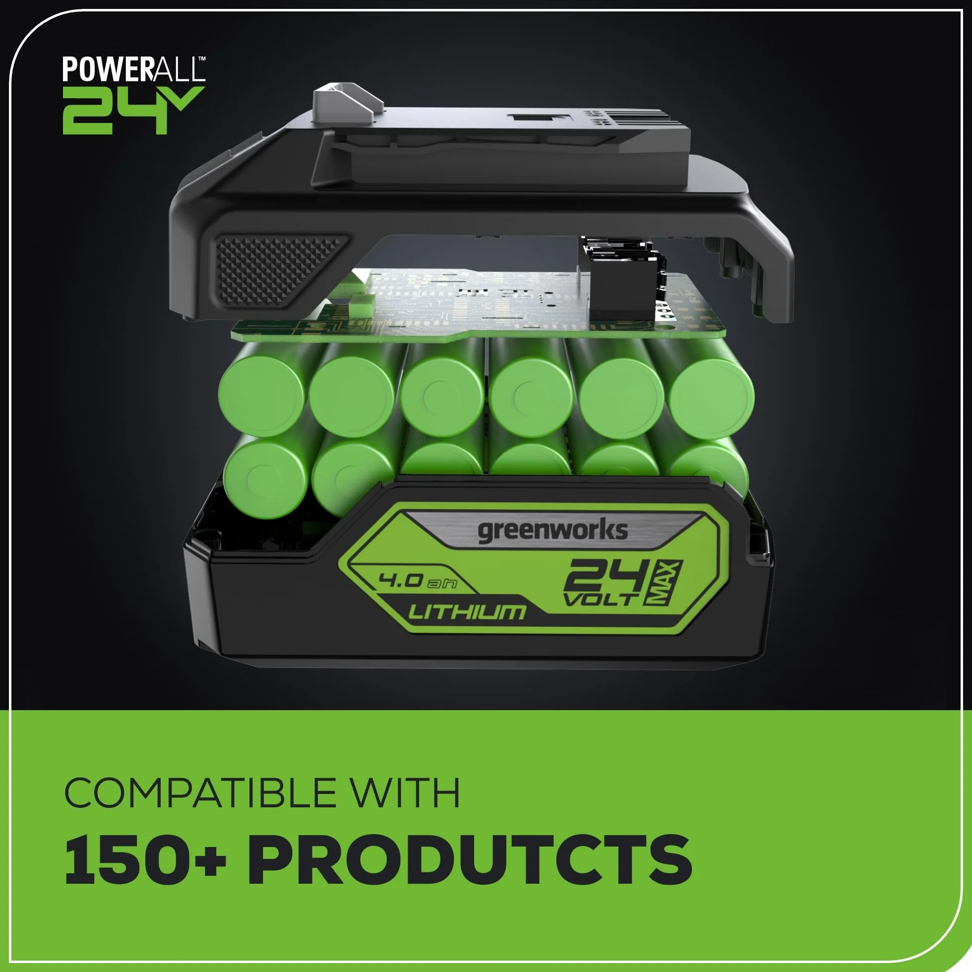 Greenworks Kit de pistola de calor inalámbrica de 24 V, batería de 4.0 Ah y cargador incluidos, herramienta de aire caliente, máximo a 1000 °F/538 ℃ con 3 boquillas para el hogar, garaje, al aire