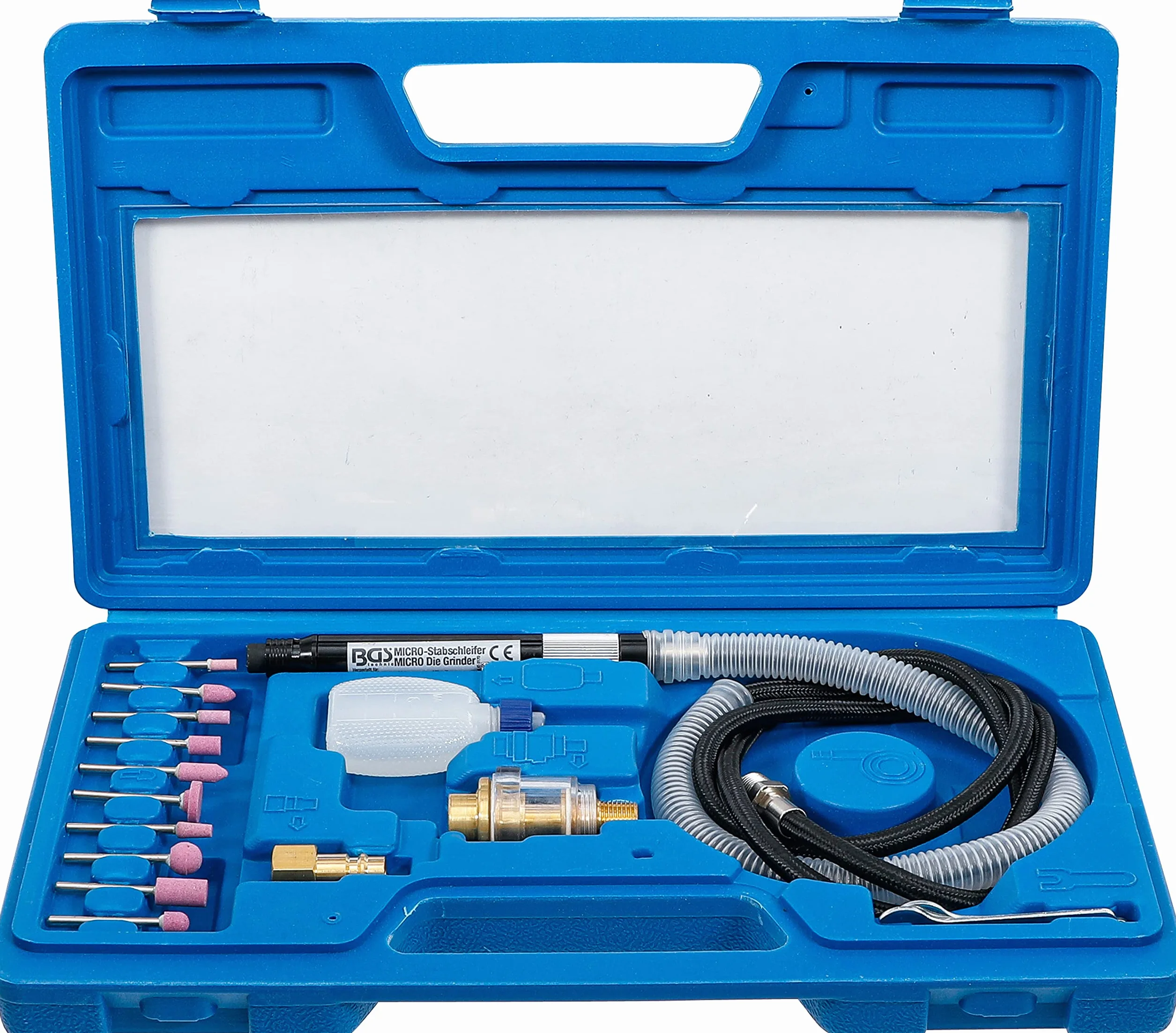 BGS 3249 | Juego de microamoladora neumática | 17 piezas