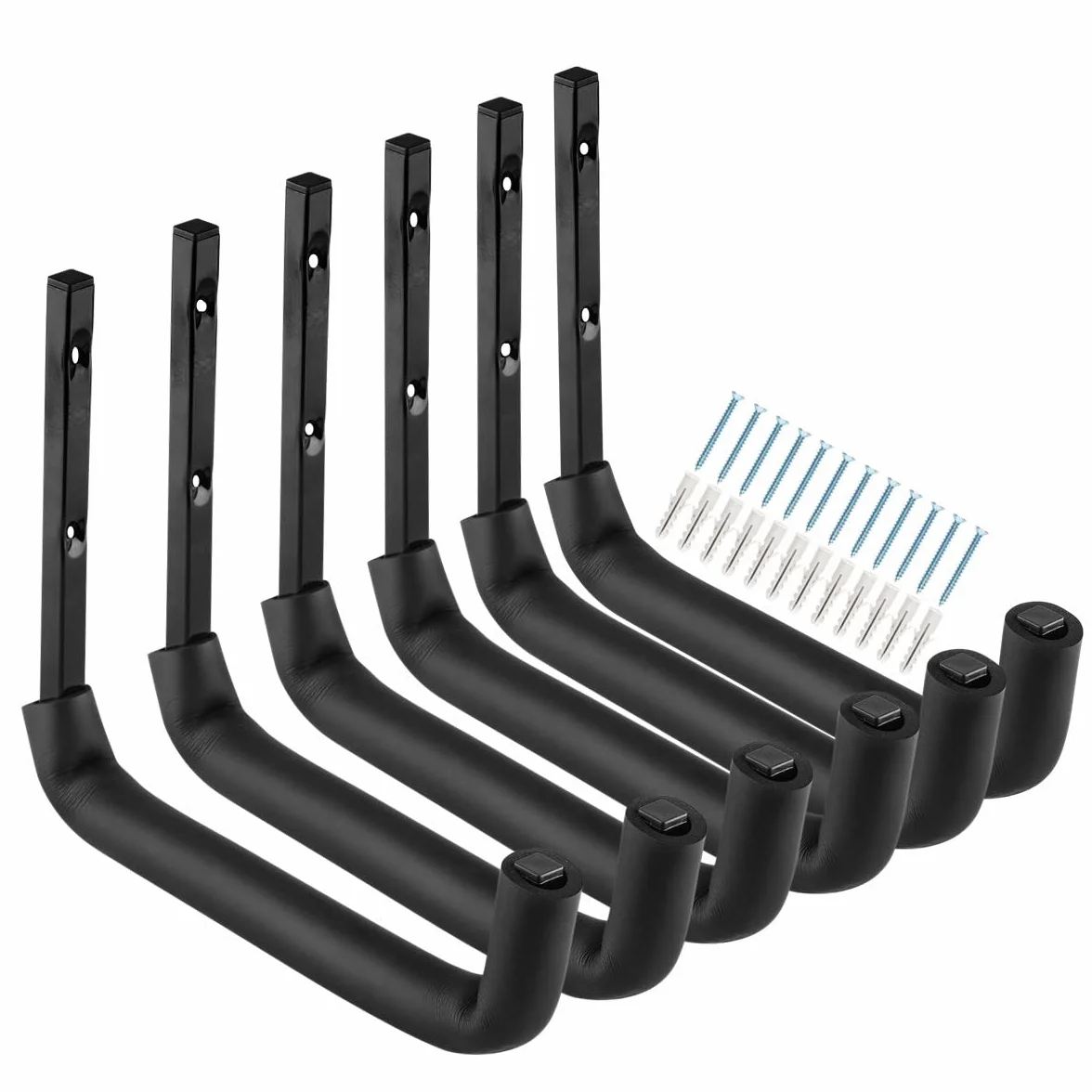 Ganchos de garaje, ganchos de garaje resistentes de 10 pulgadas, ganchos de almacenamiento de montaje en pared para herramientas de jardín, escaleras, bicicletas, artículos voluminos