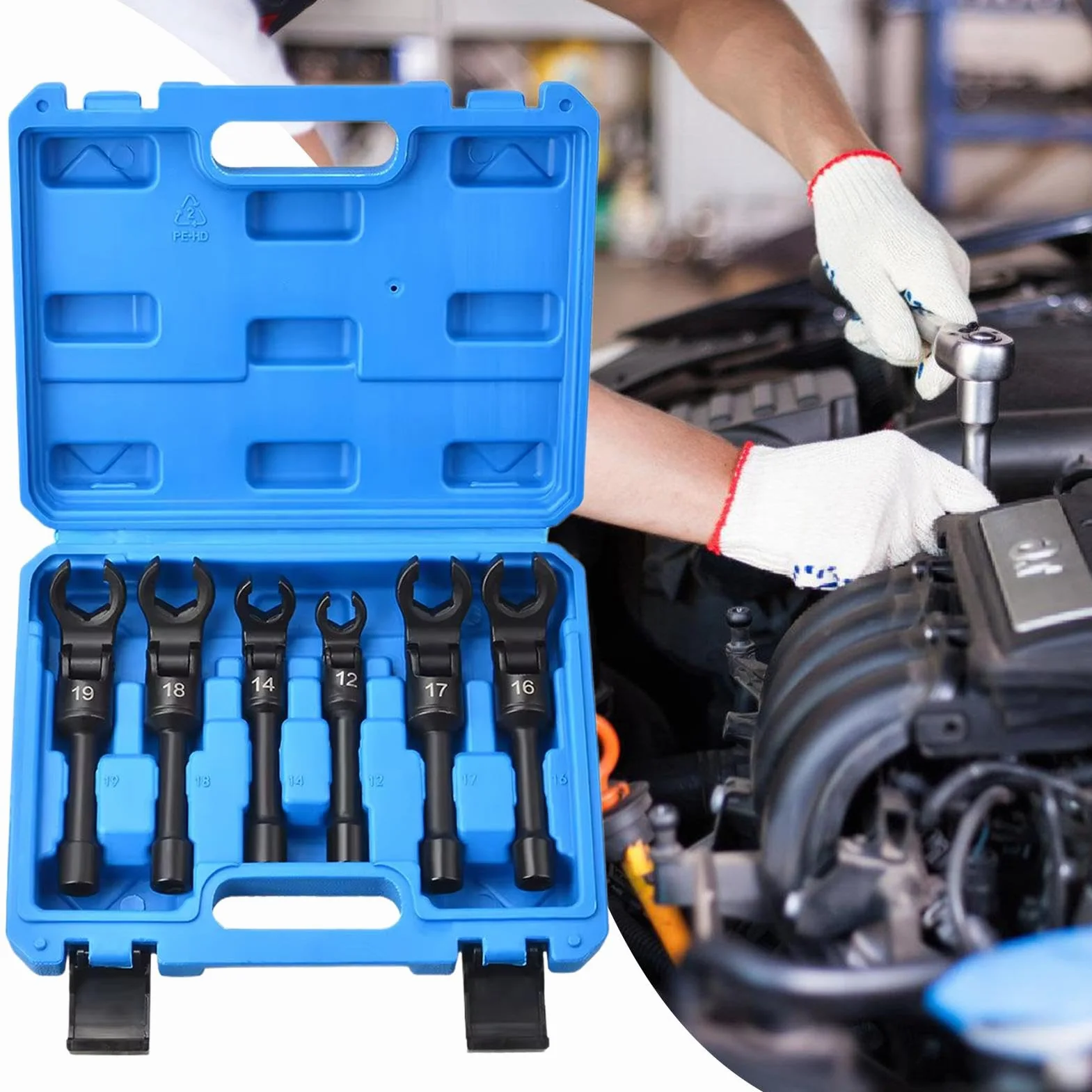 Juego de llaves dinamométricas, llave de gallina ajustable | Juego de llaves de de acero resistente de cromo vanadio para reparación de coches,