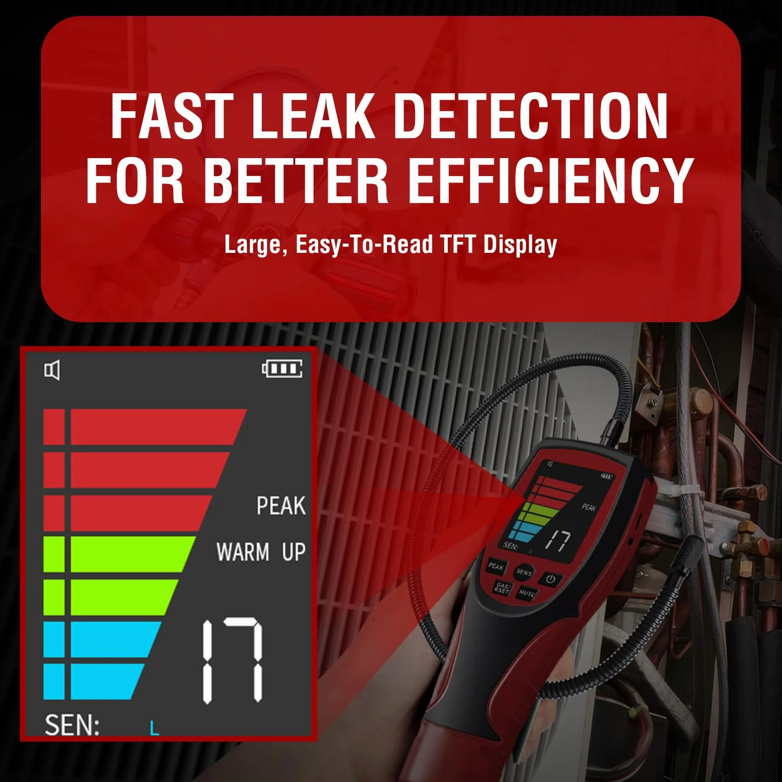 Detector de Fugas de refrigerante, ALD-200 Pro, Detector de Fugas de freón, Alimentado por batería, Detector de Fugas de Gas halógeno automotriz con Detector para R32,R454B,R134A,R410A,R22,R600a,R290