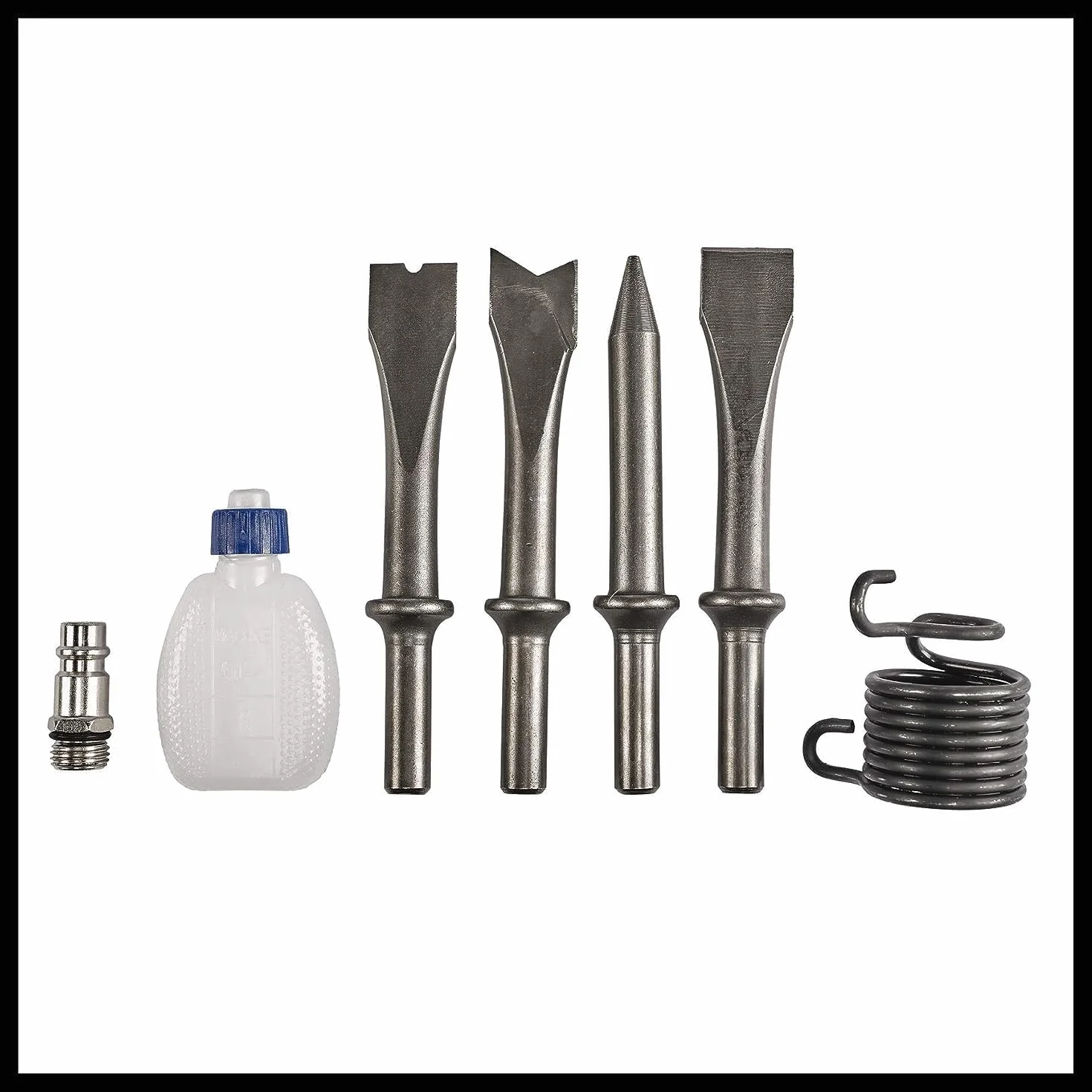 Einhell Cinceladora neumática TC-PC 45 (para trabajos en piedra y metal, incluye juego de cinceles de 120 mm de 4 piezas, botella de aceite, boquilla, muelle tensor)