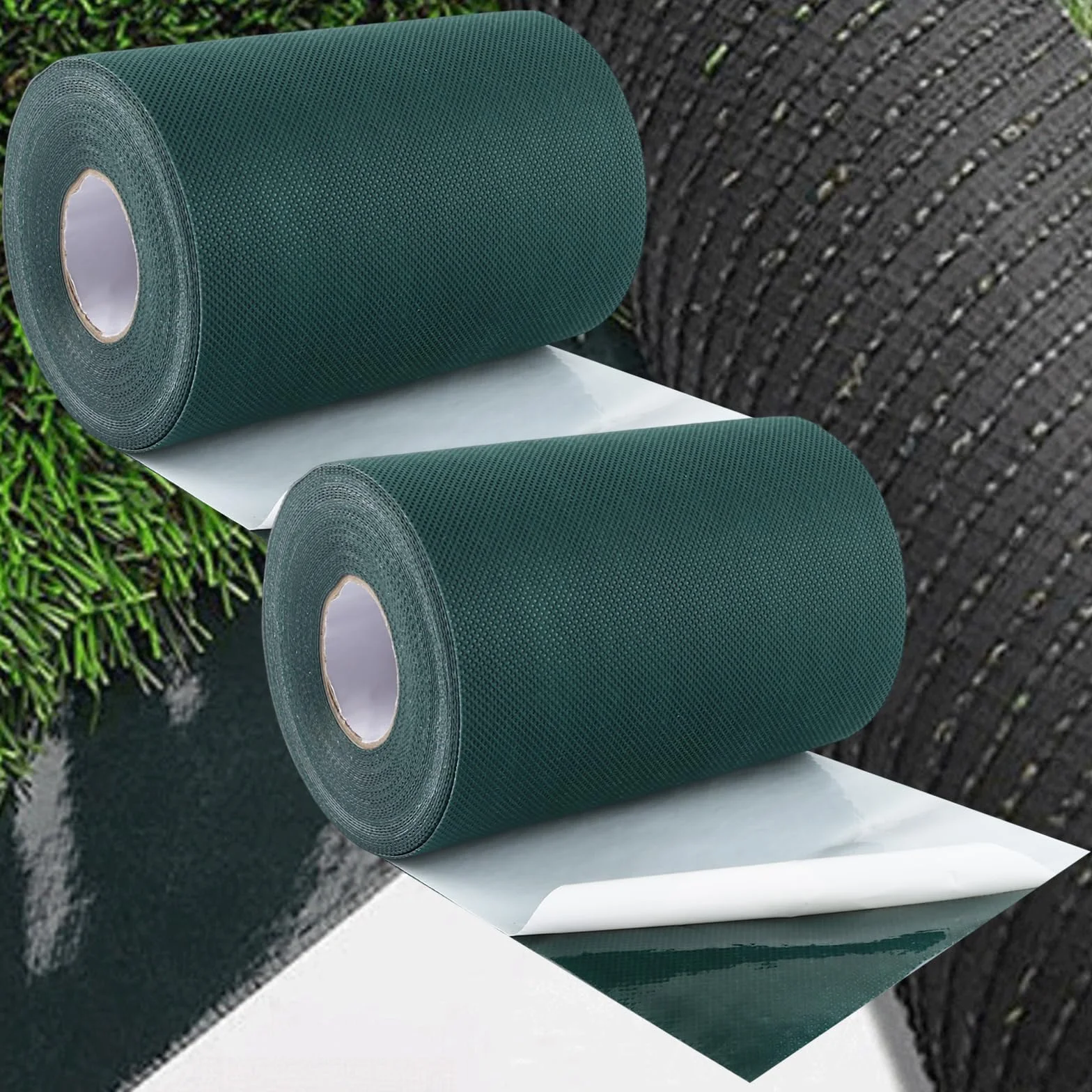 DAJAVE 2 cintas adhesivas para césped artificial, cinta autoadhesiva de 150 mm x 15 m, cinta de césped artificial para conexión, fijación, alfombra de césped verde, conexión de alfombra de césped