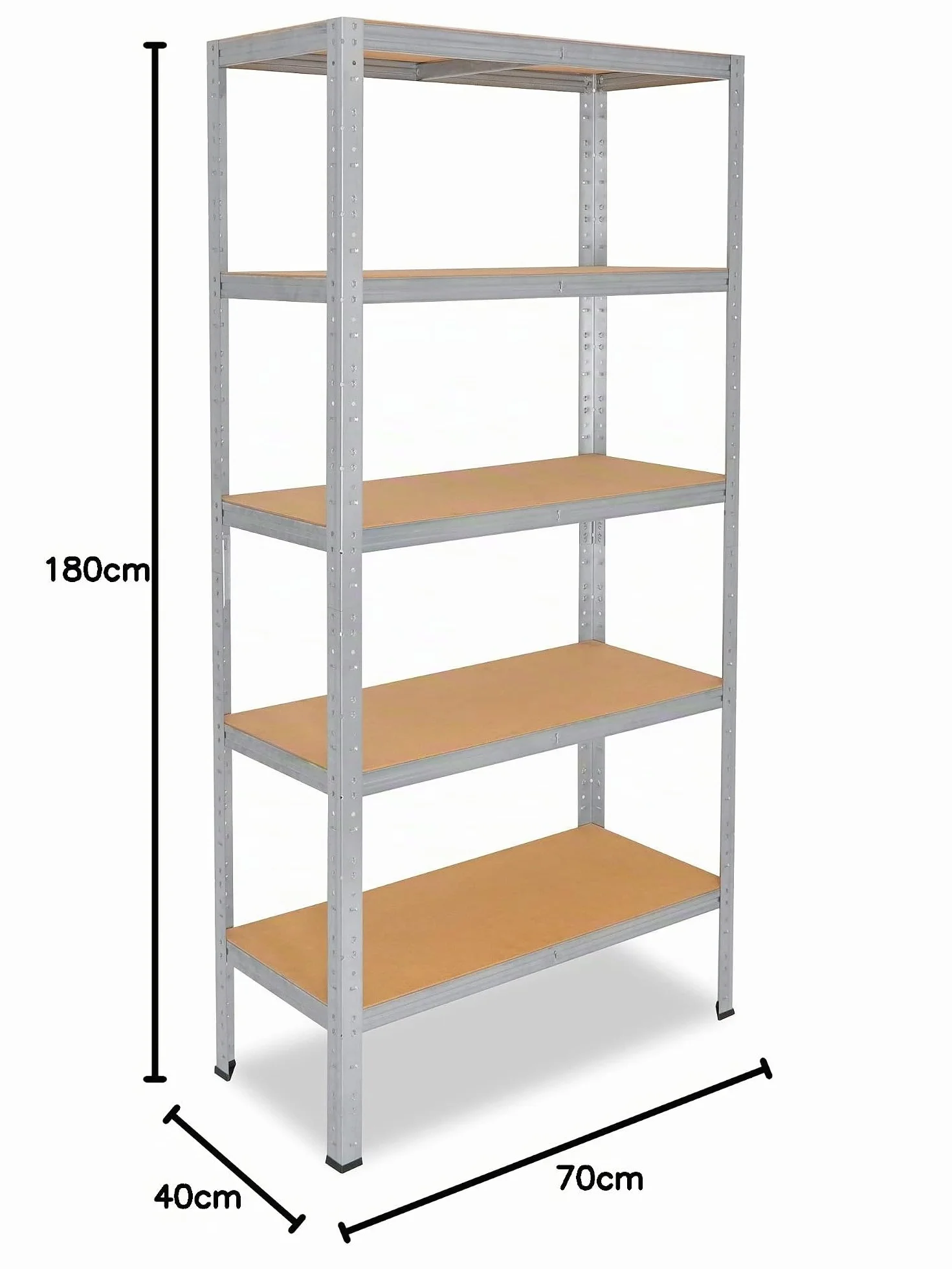 shelfplaza Home 180x70x40 cm Estantería Pesada en galvanizada con 5 baldas y 175 kg de Capacidad de Carga por balda