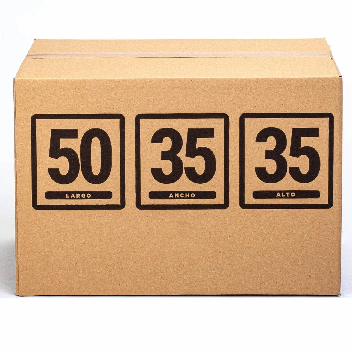 TELECAJAS | 10 Cajas 50x35x35 cm de Cartón con Asas de Mudanza Grandes Resistentes | Ideales para Ropa y Envíos | Regalo 1 Precinto Adhesivo cierre de Cajas | Pack de 10 + Cinta