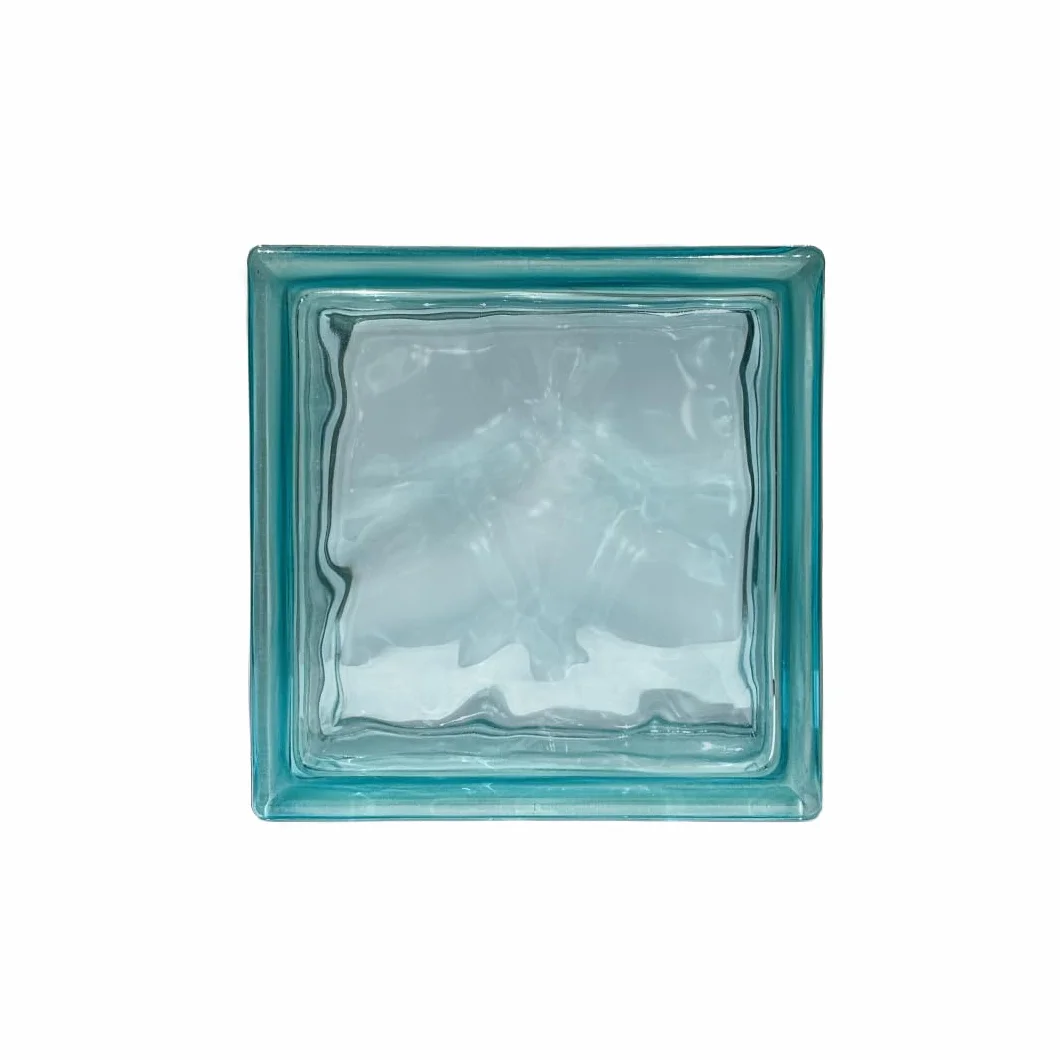 Bloque de vidrio Pavés Smart Ondulado Coloreado en la masa Turquoise | Dimensión 190x190x80 mm | Euro/pza. 4,50 |Unidad de venta: una caja de 6 pzas.