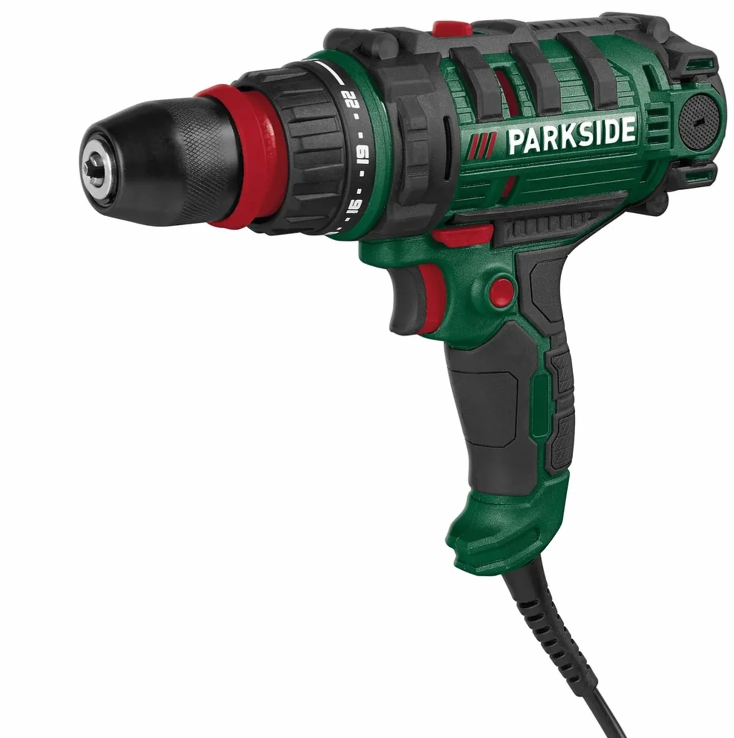 PARKSIDE - Taladro potente de 2 velocidades PNS 300 B3 resistente y duradero con 22 niveles + nivel de perforación hasta 1600 revoluciones por minuto, mango suave antideslizante, aspecto husillo,