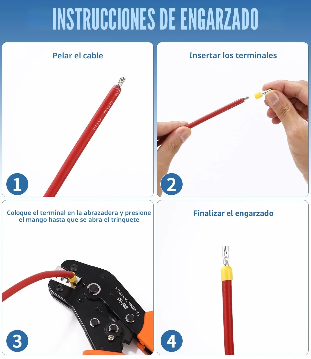 LEAZZLE 1200 Piezas Juego de Terminales Eléctricos 0.3~16mm² 0.5~6mm² Cables Electricos Bloque de Terminal Doble