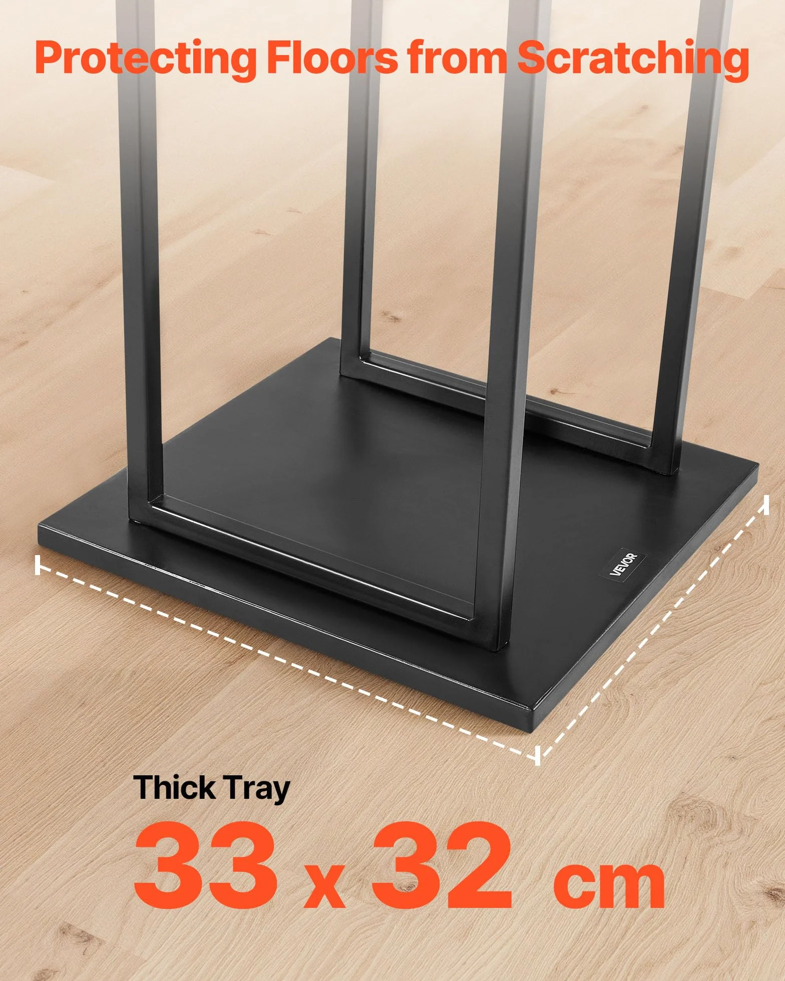 VEVOR Estante de Leña 33 x 32 x 112 cm Soporte de Metal para Leñas Carga de 45,4 kg Leñero de Acero con Recubrimiento en Polvo Resistente para Chimenea, para Interiores, Salas de Estar, Negro