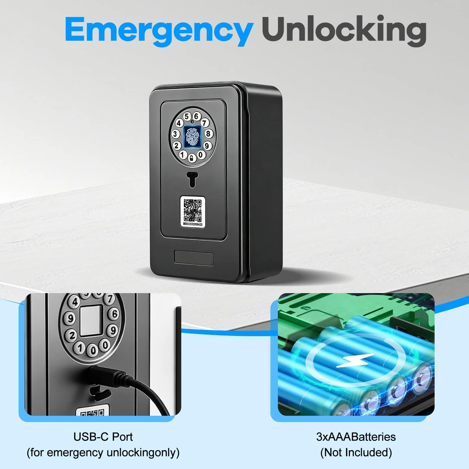 Caja fuerte para llaves con código numérico inteligente con contraseña, huella dactilar, Bluetooth, autorización remota, desbloqueo por aplicación, caja fuerte de llave montada en la pared para