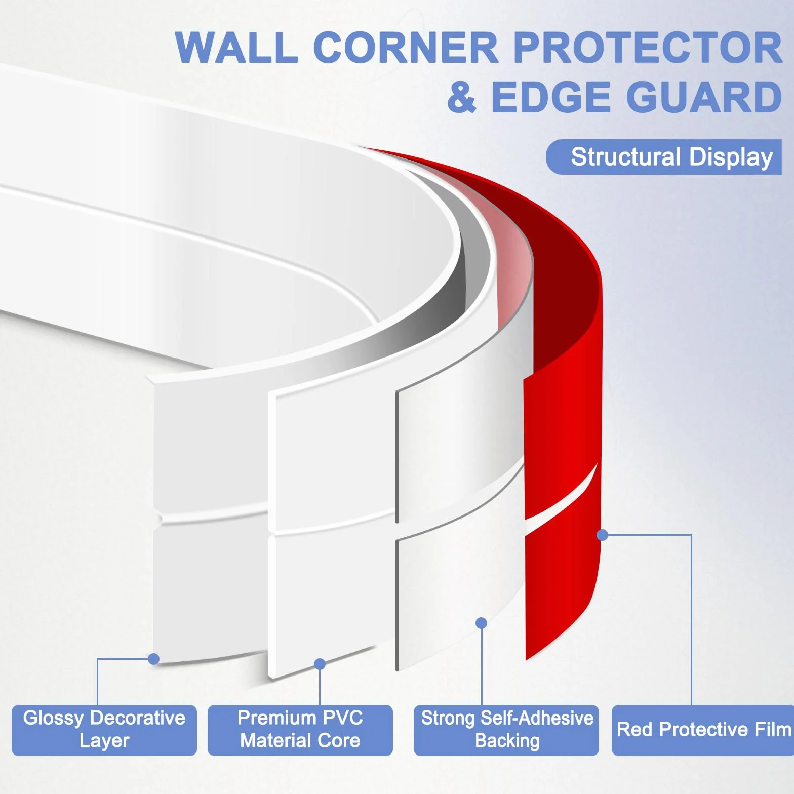 Molduras Decorativas Autoadhesivas Flexibles de Pared para Protección de Bordes Esquinas Techos Blanco Brillante 4cmx3m