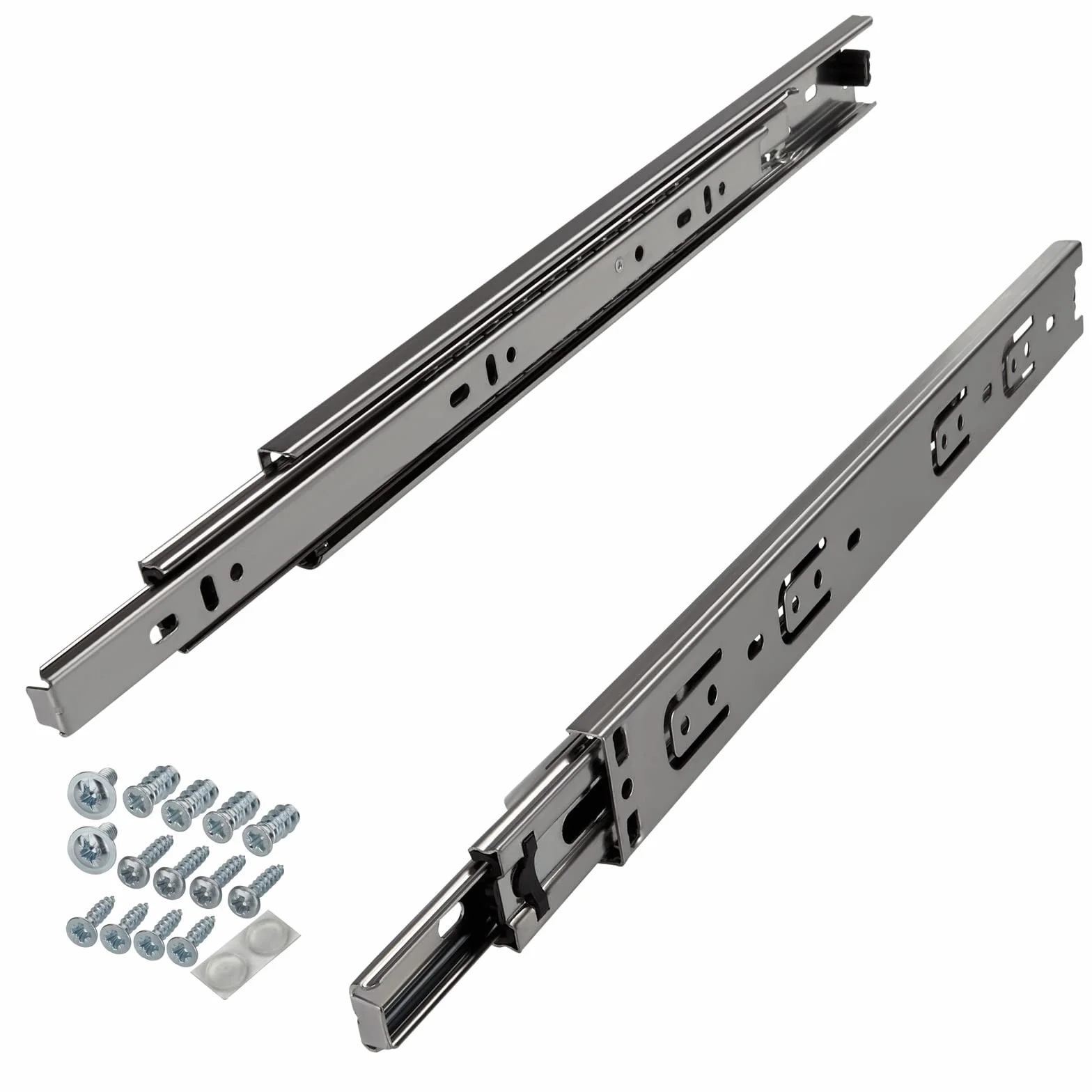 SOTECH 5 pares de guías de extracción total KV-25-H35-L500-NF-MS 500 mm versión estándar, capacidad de carga 25 kg, extracción del cajón incl. juego de tornillos