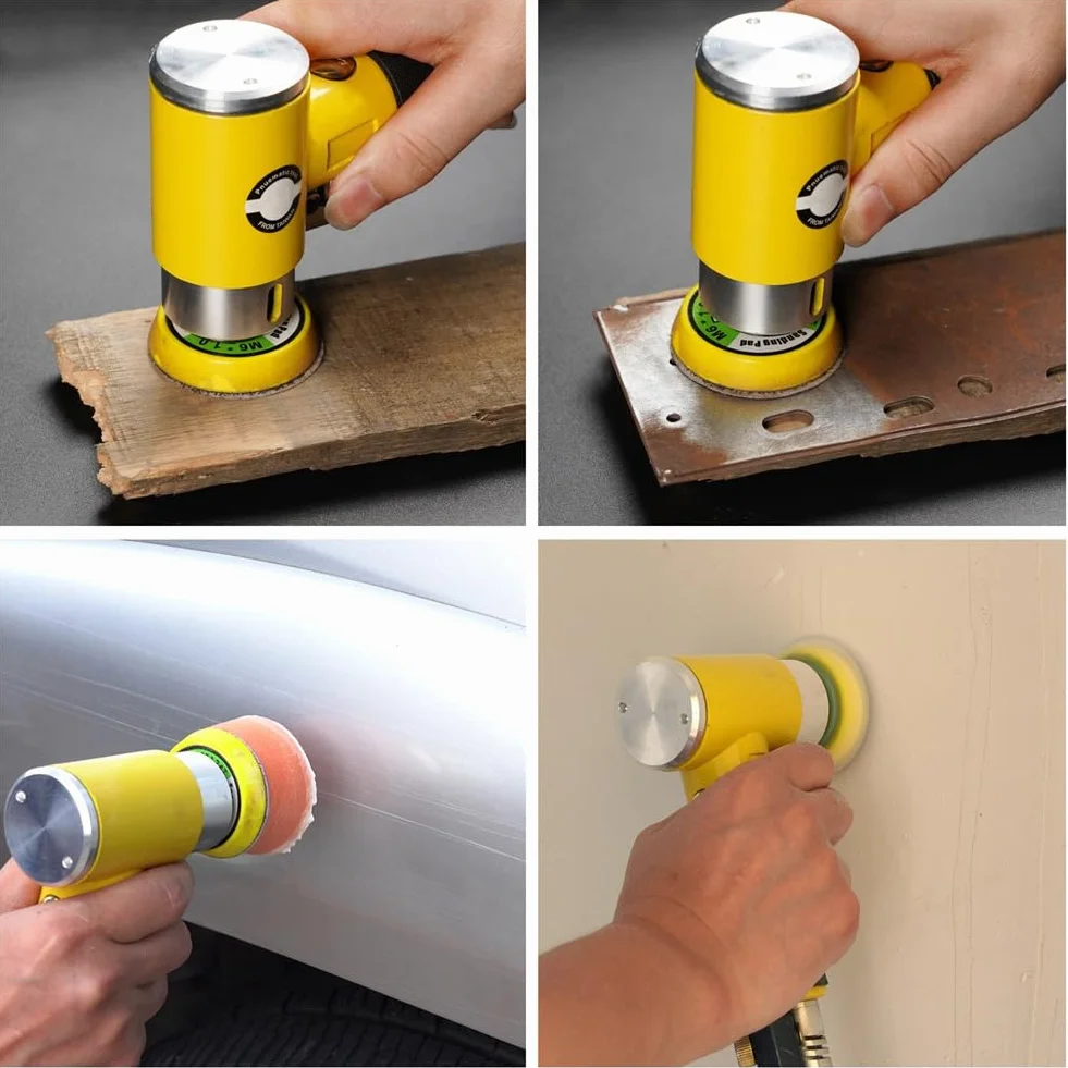 Mini Lijadora de Aire 2/3 Pulgadas, Pulidora Neumática de Doble Efecto A con Amoladora