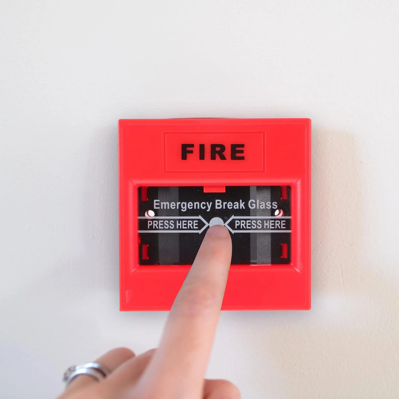 Botón de Alarma de Emergencia Manual Reiniciable Rojo, Interruptor de Botón Pulsador para Sistemas de Alerta contra Incendios Industriales, Activación Rápida y Compatible Sistemas