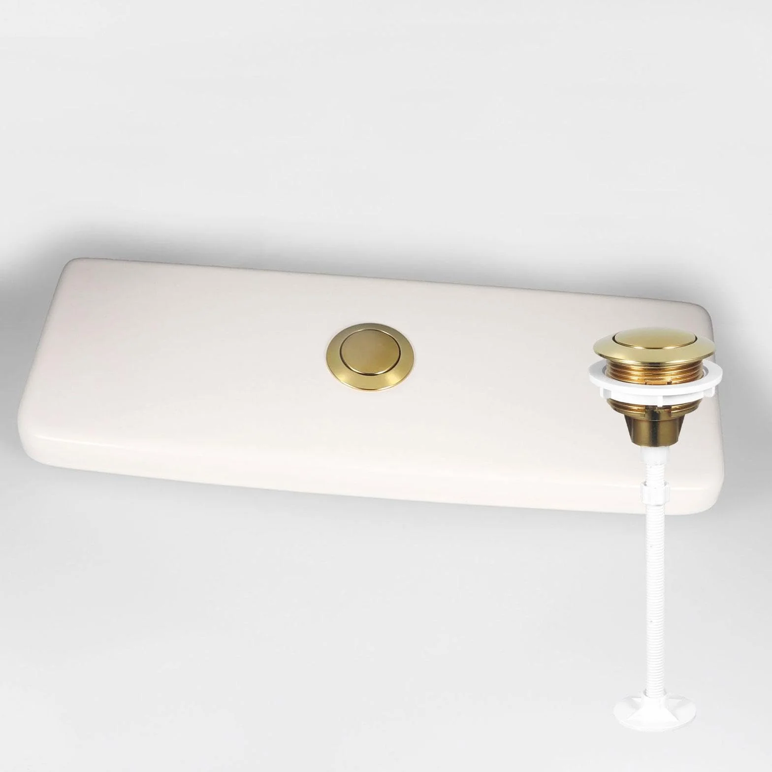 MagiDeal Repuestos para botón de descarga de inodoro, universal, redondo, de 38 mm, botón de un solo pulsador para tanque de inodoro, fácil de instalar para, Oro