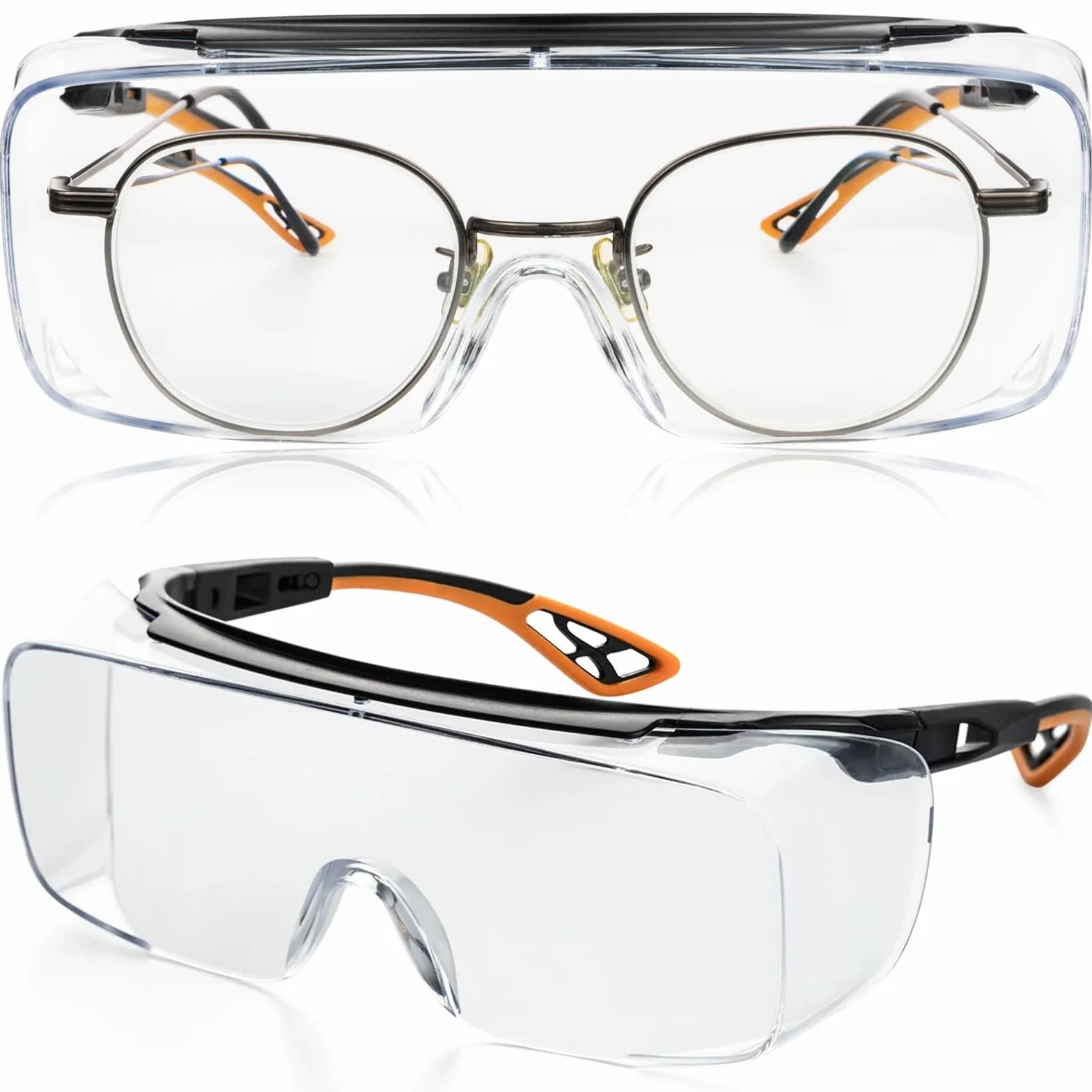 Gafas de seguridad antivaho con lentes transparentes y protección lateral, anti luz azul, unisex Para obras, talleres, ciclismo, jogging, servicio
