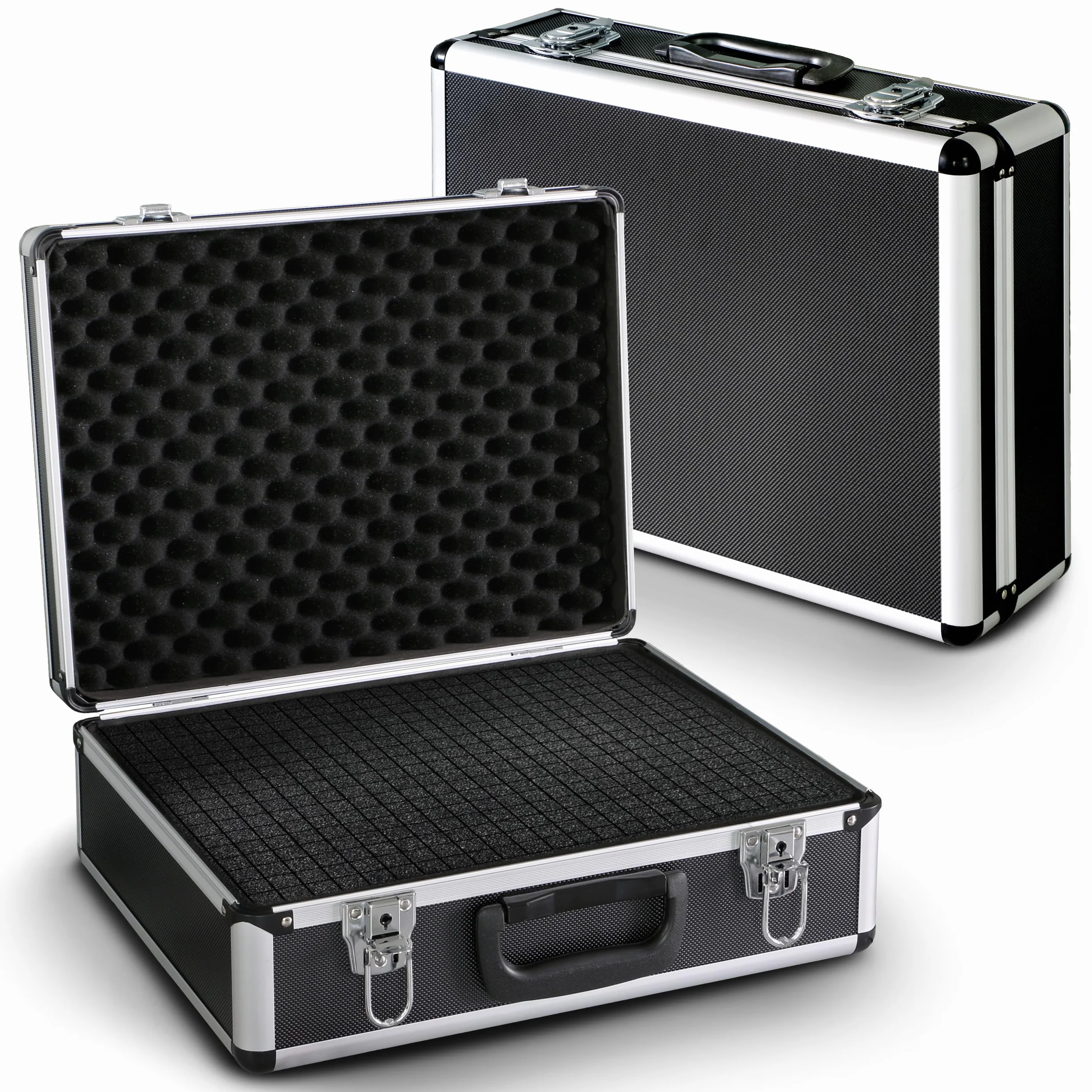 PeakTech 7305 – Estuche universal para dispositivos de medición, robusto, almacenamiento de herramientas, relleno de espuma, con cerradura, protección contra el polvo, L - 405 x 330 x 150 mm