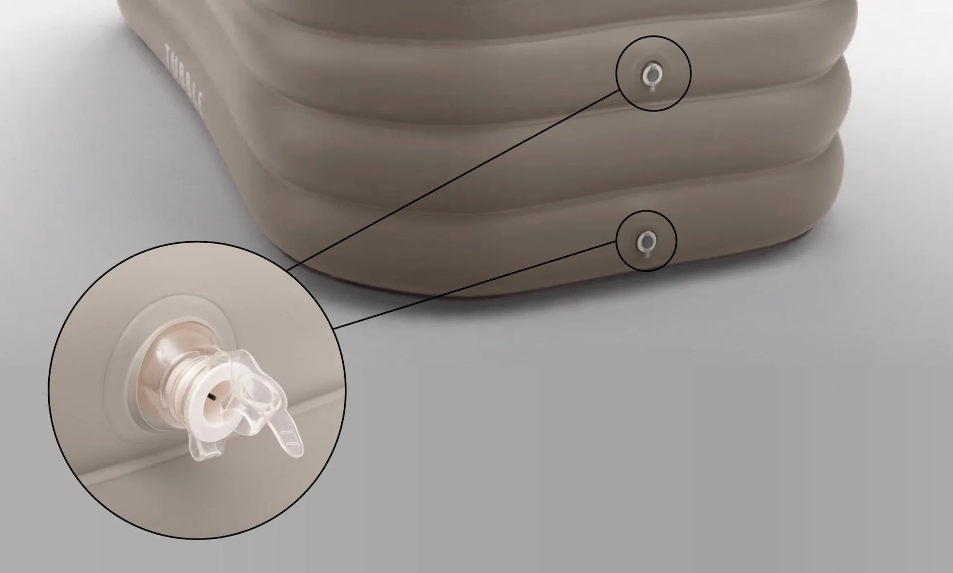 Tubble® Royale Bañera Inflable Adulto Ambient Taupe 255 L - Spa Portátil Baño Caliente y Hielo, Montaje en 1 Min, Relajación, Hasta 188 cm, Uso Interior y Exterior