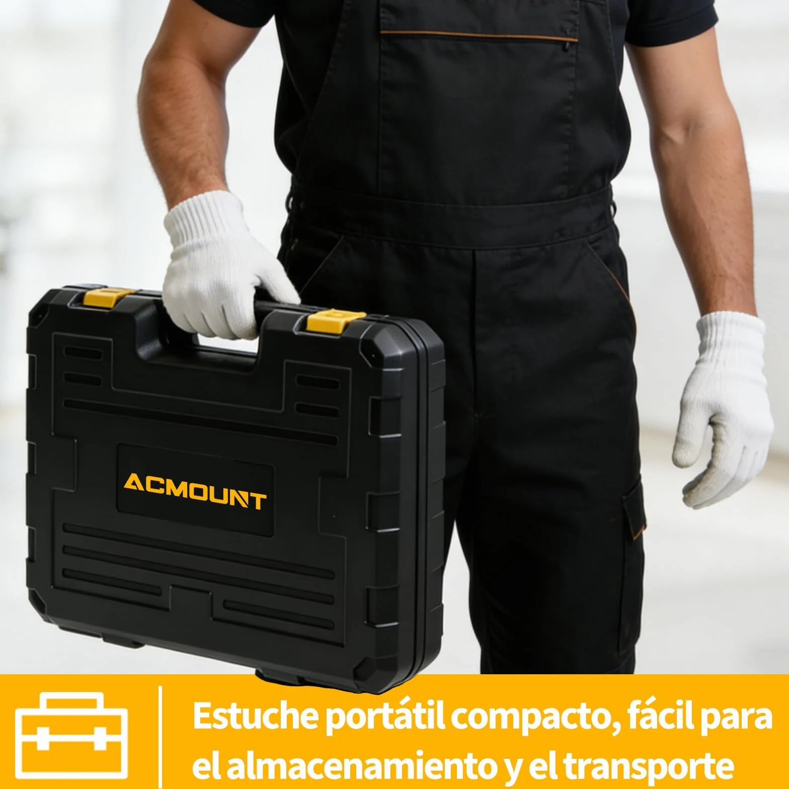ACMOUNT Caja Herramientas Completa 145 Piezas, Maletin Caja de Herramientas, Kit Herramientas Domésticas de Bricolaje con Destornilladores, llave de Carraca, Herramientas para Hogar (Amarillo)