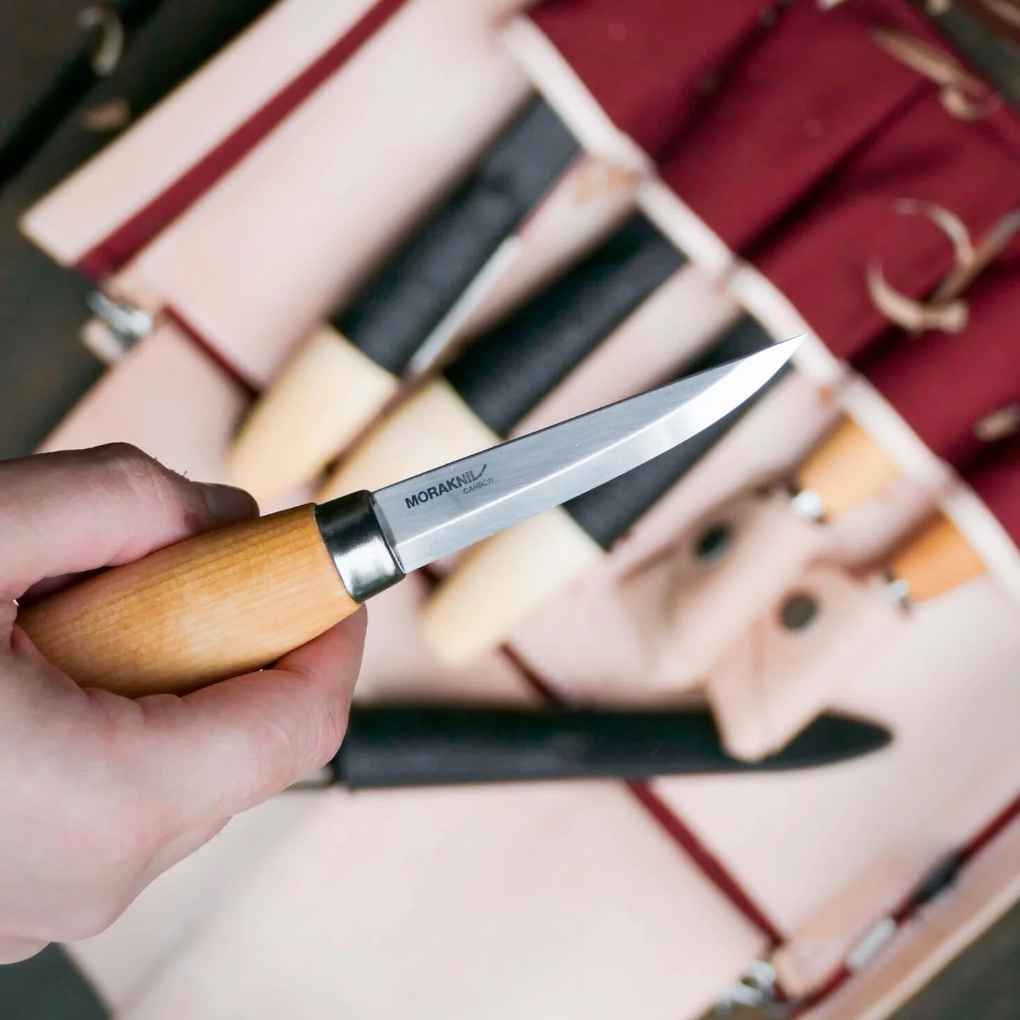 Morakniv 106 Cuchillo para tallar madera de acero al carbono con vaina 8,25 cm M-14027 Madera
