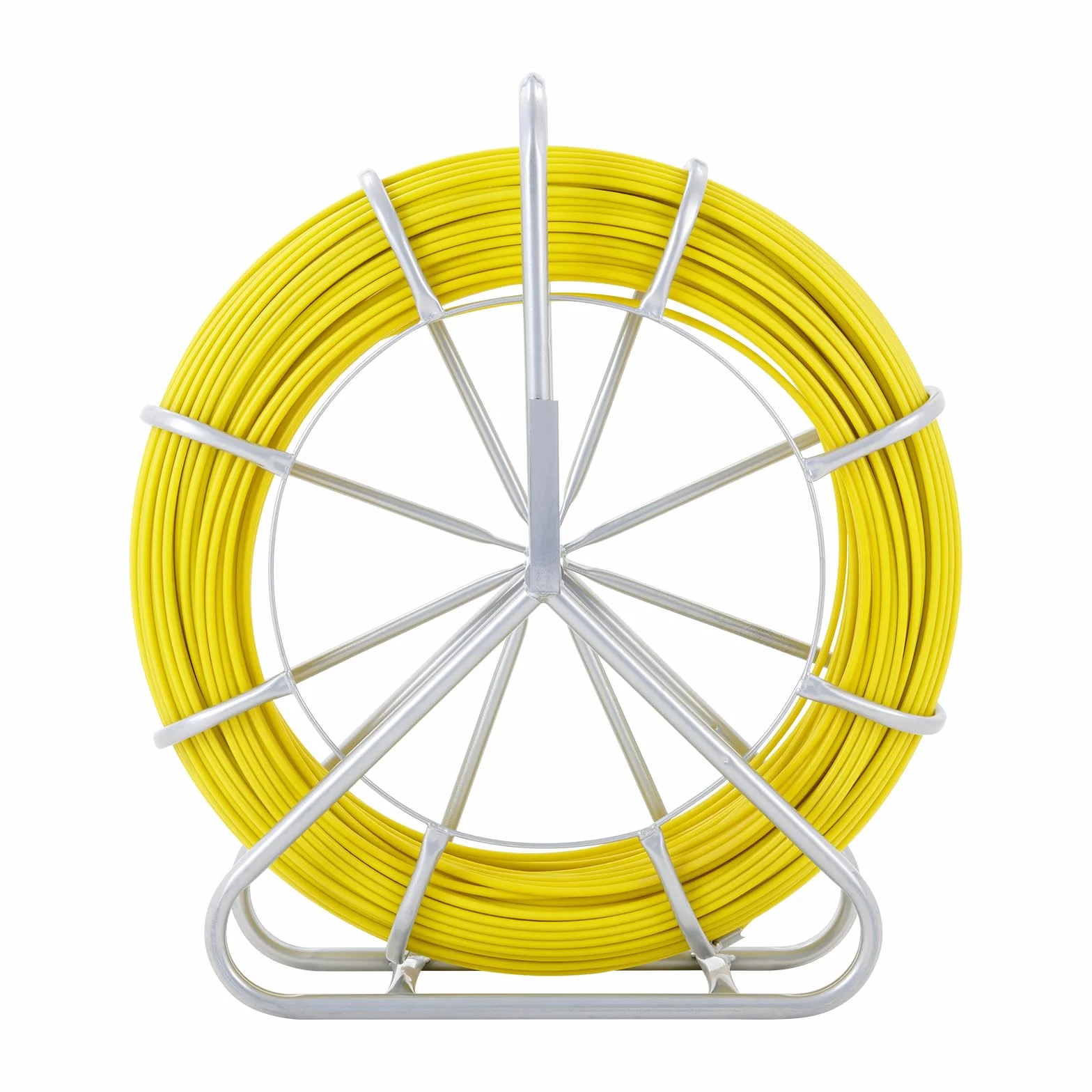 VEVOR Cinta de Fibra de Vidrio Longitud de 129,5 m 6,35 mm Tirando de Aguja Electricista de Alambre de Cable Eléctrico Extractor de Conducto Carrete de Acero de Apoyo 3 Cabezas de Tracción para Pared