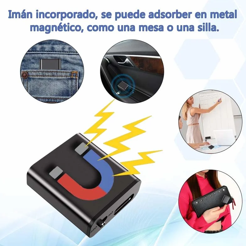Mini grabadora magnética activada por Voz, Dispositivos de micrograbación, grabadora de Sonido pequeña Digital STTWUNAKE