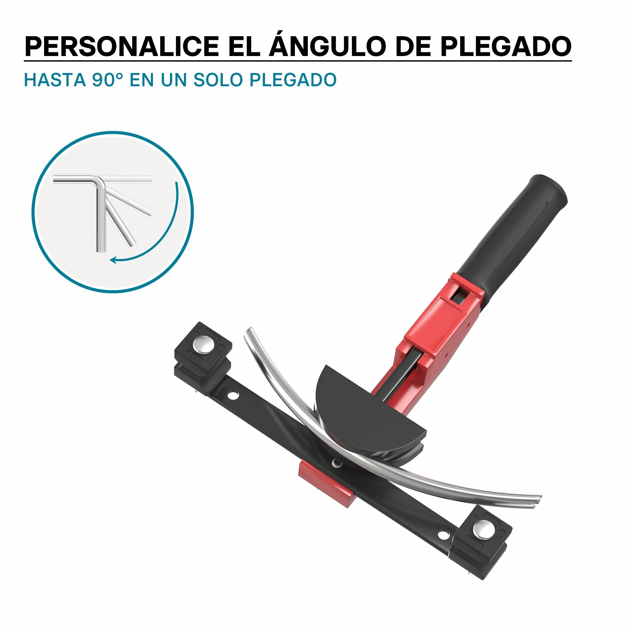 Wiltec Curvadora manual de tubos, para diámetros de 14-32 mm y radios de curvado hasta 90°, dobladora a mano para tuberías de aluminio, cobre y plástico, máquina curvatubos