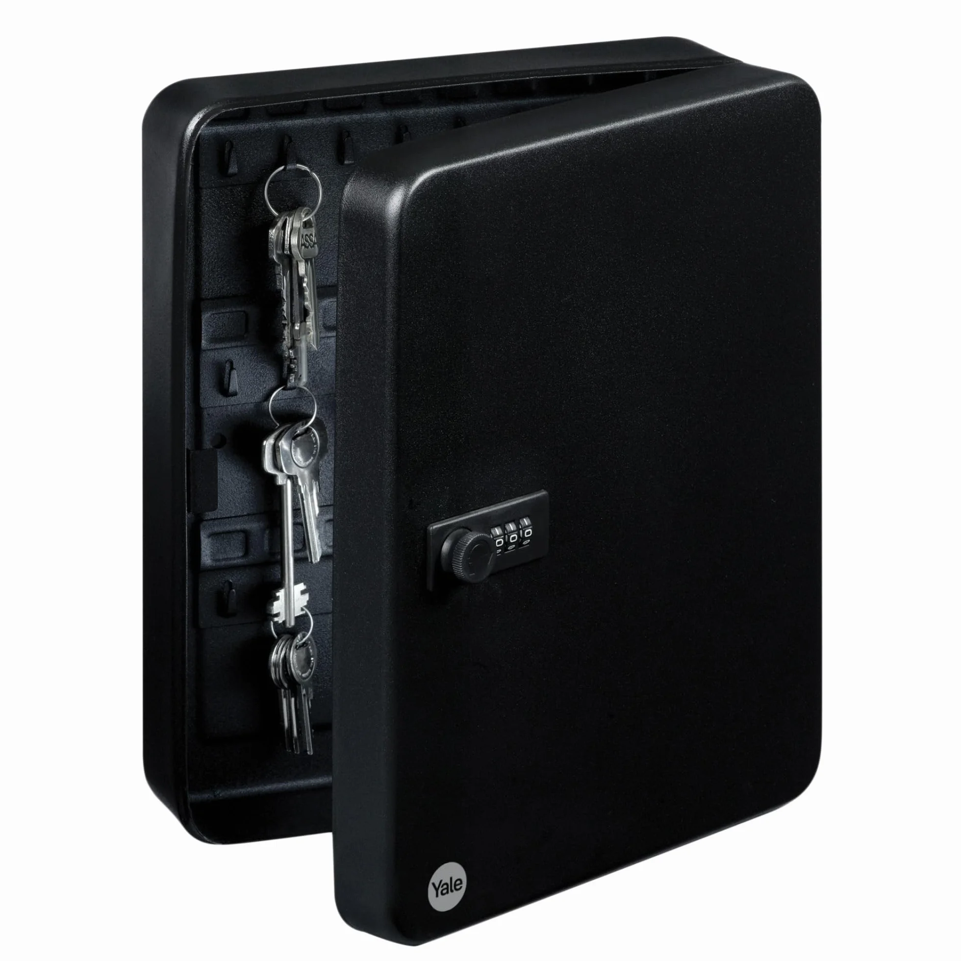 Yale YALYSKB000 Armario para 20 Llaves con Cerradura de Combinación Montaje en Pared Metal Negro 20x16x8 cm