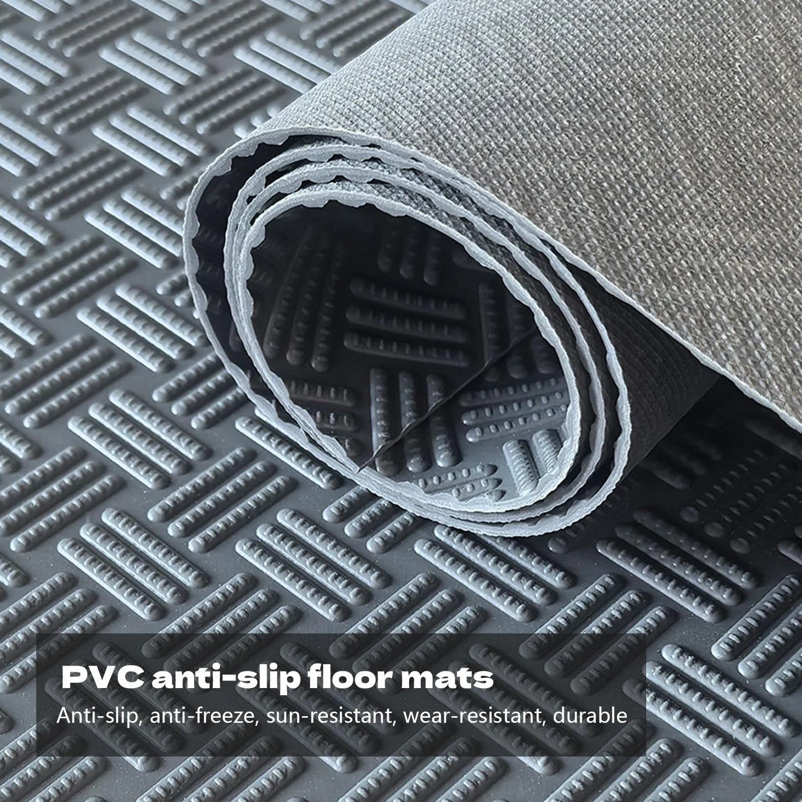 Tapete de Goma para Piso, Tapete Impermeable para Garaje de 1.6 mm de Grosor, Almohadilla Antideslizante para Reparación de Autos, para Garaje, Furgonetas, Gimnasio(Gray,0.9x2m)