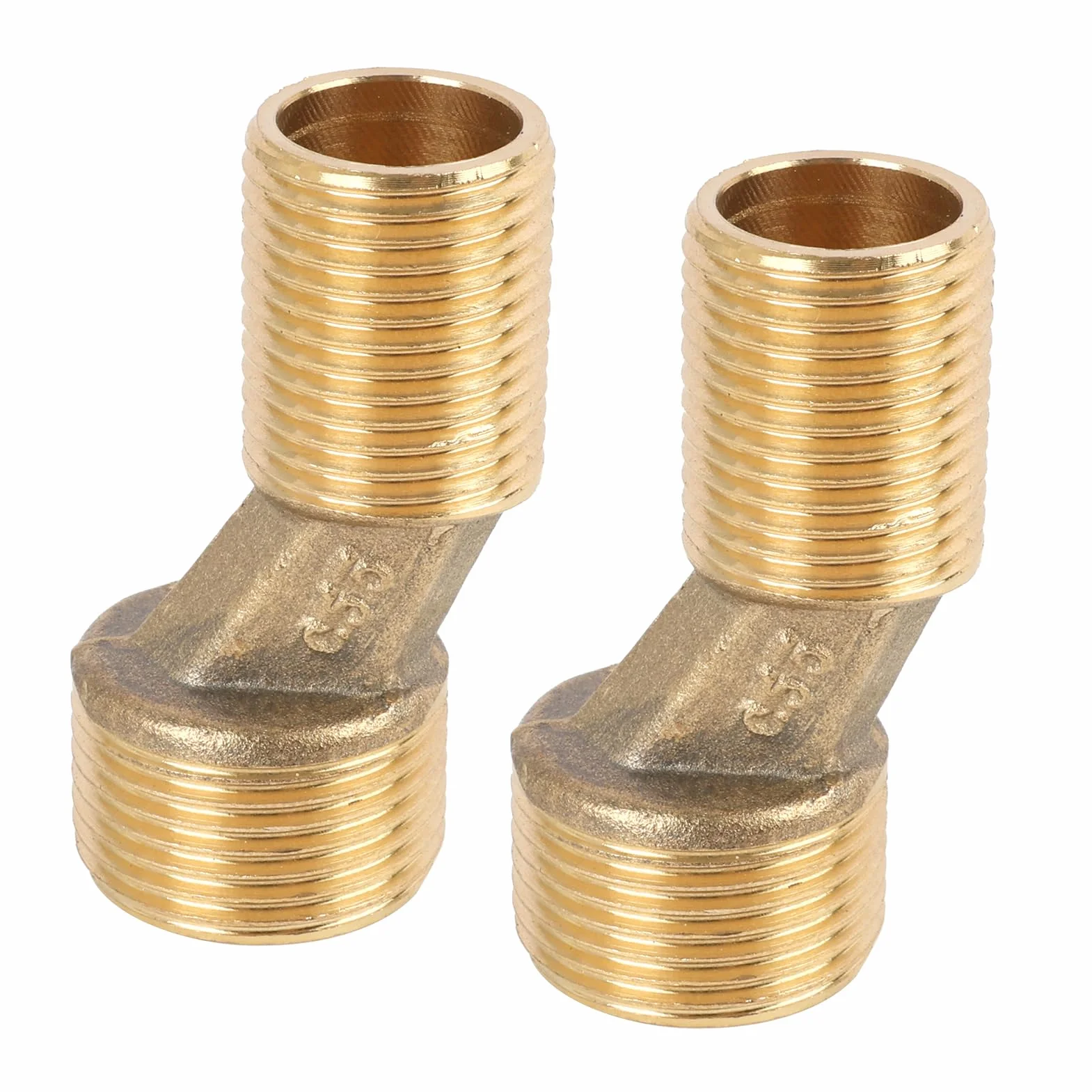 Conectores en S para Grifos de Pared 3/4" x 1/2" Latón 12,5 mm Juego de 2